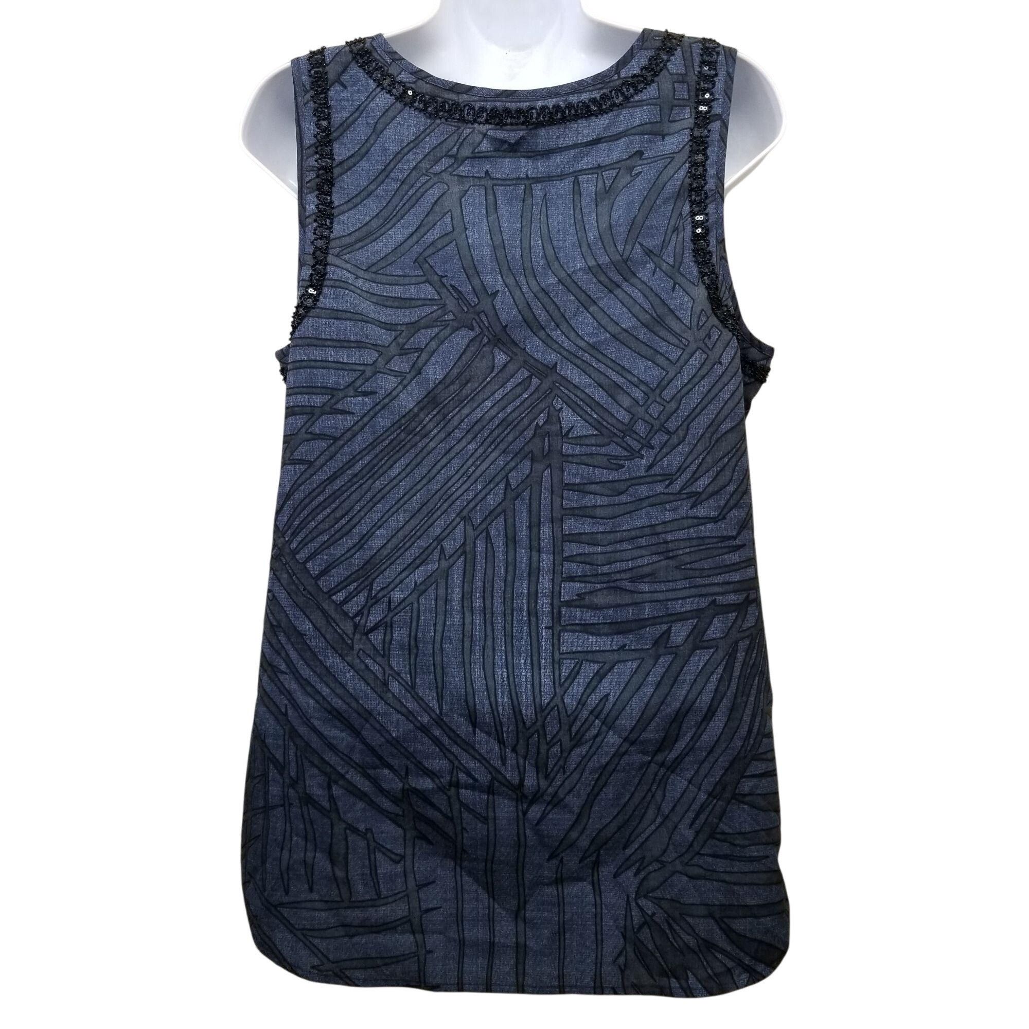 Other CAbi 3334 S Top Sleeveless Beaded Tank Blue Striped Business Size S / US 4 / IT 40 - 4 Thumbnail