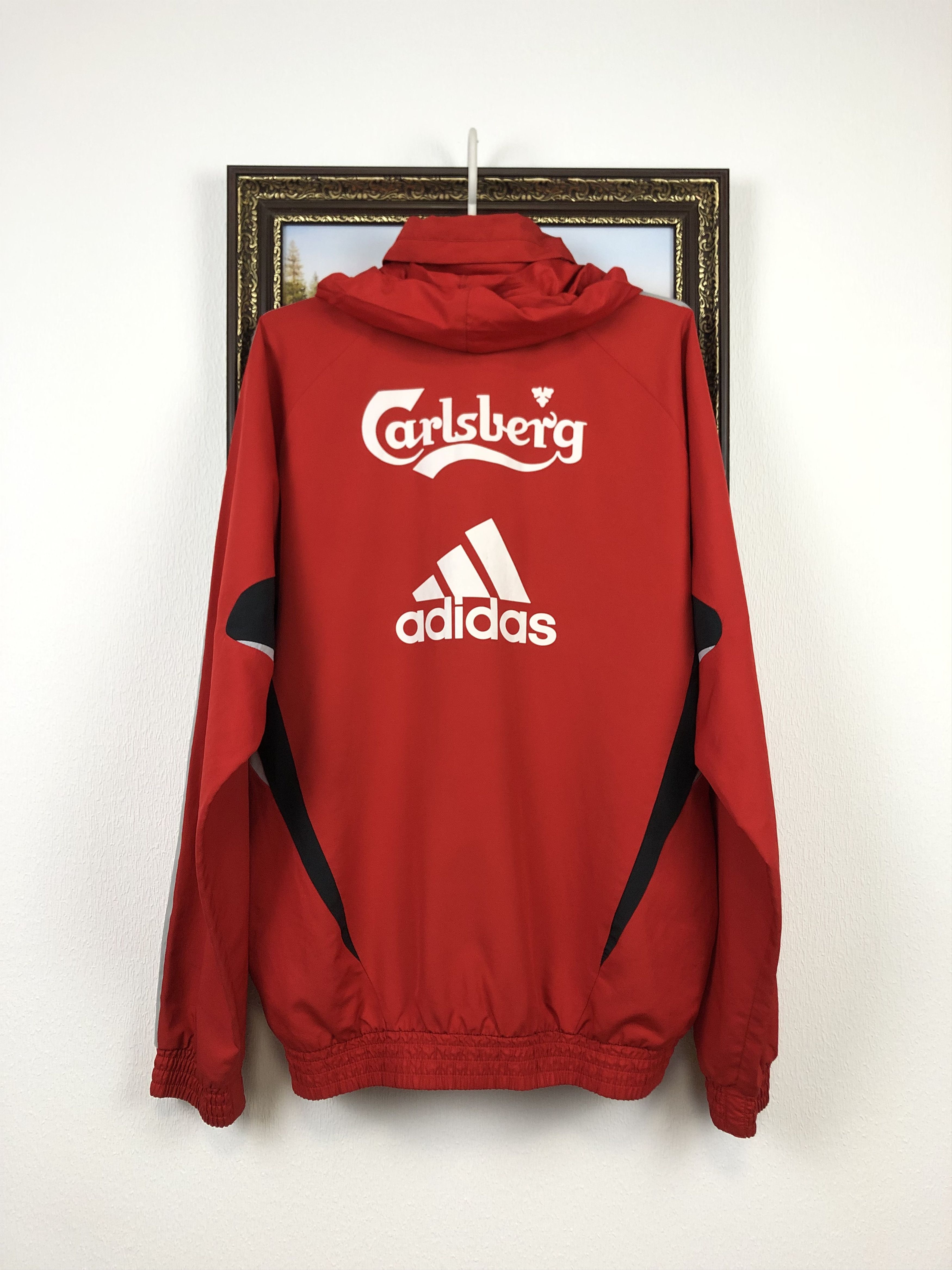 Adidas Vintage Liverpool Football Jacket Sweatshirt Hooded Soccer Size US L / EU 52-54 / 3 - 14 Thumbnail