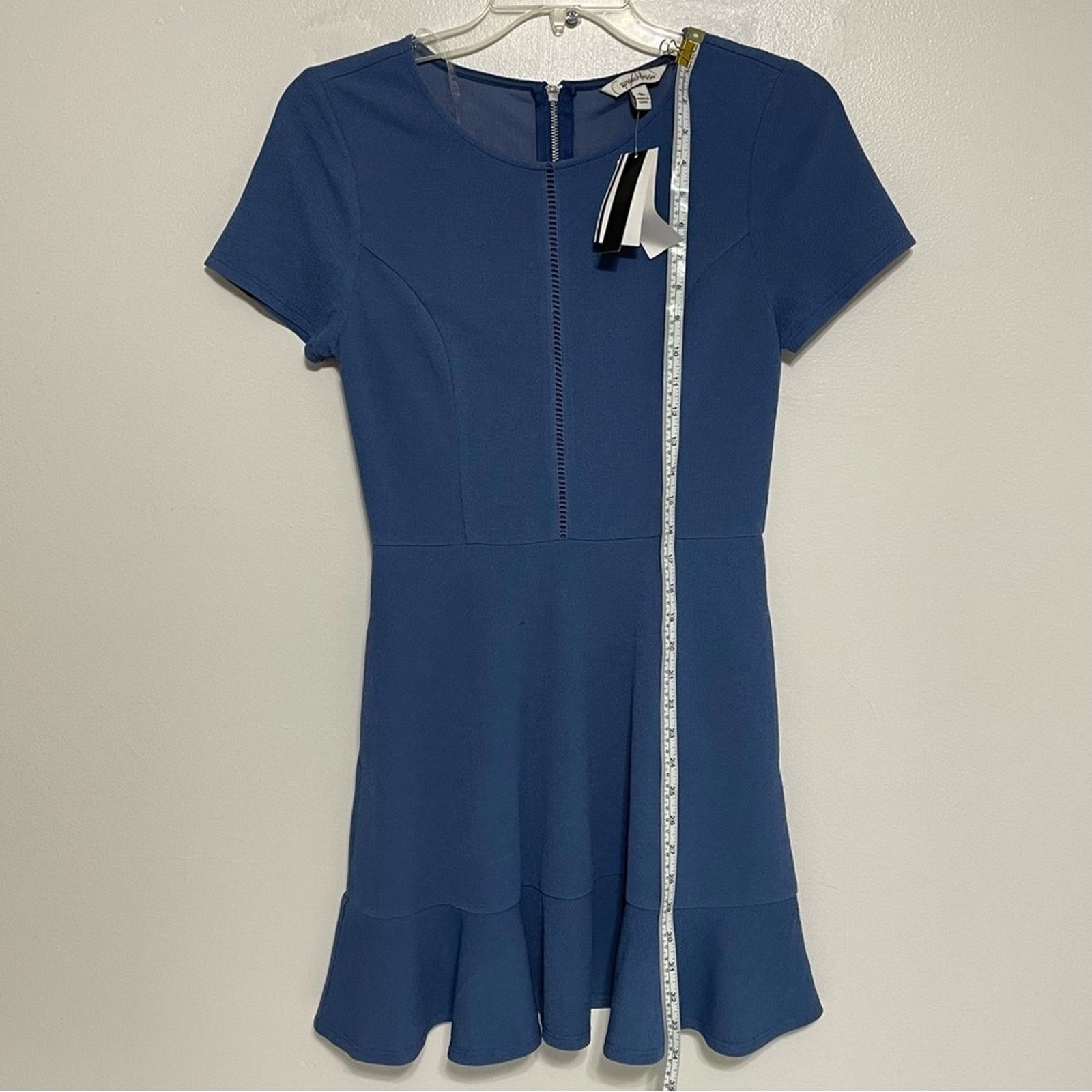 Other Speechless Blue Mini Dress M NWT Ruffle Hem Pockets Size M / US 6-8 / IT 42-44 - 2 Thumbnail