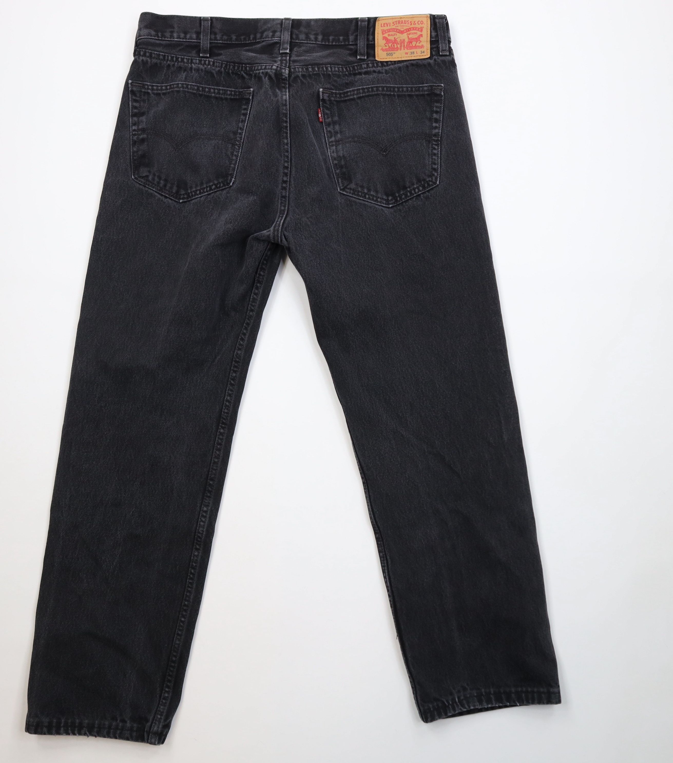 Levi's Vintage Y2K Levis 505 Regular Straight Leg Denim Jeans Black Size US 38 / EU 54 - 10 Thumbnail