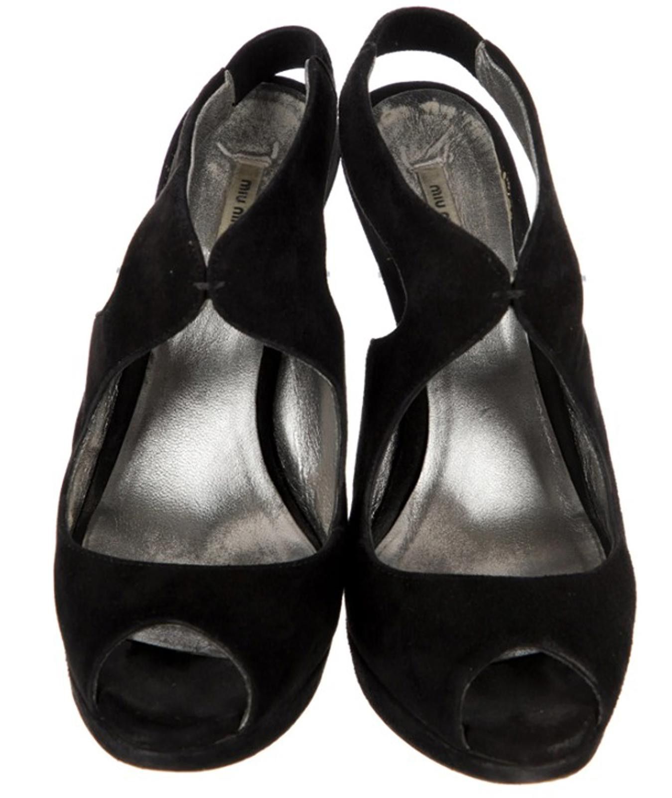 Miu Miu MIU MIU Suede Slingbacks - SIZE 5 Size US 5 / IT 35 - 1 Thumbnail