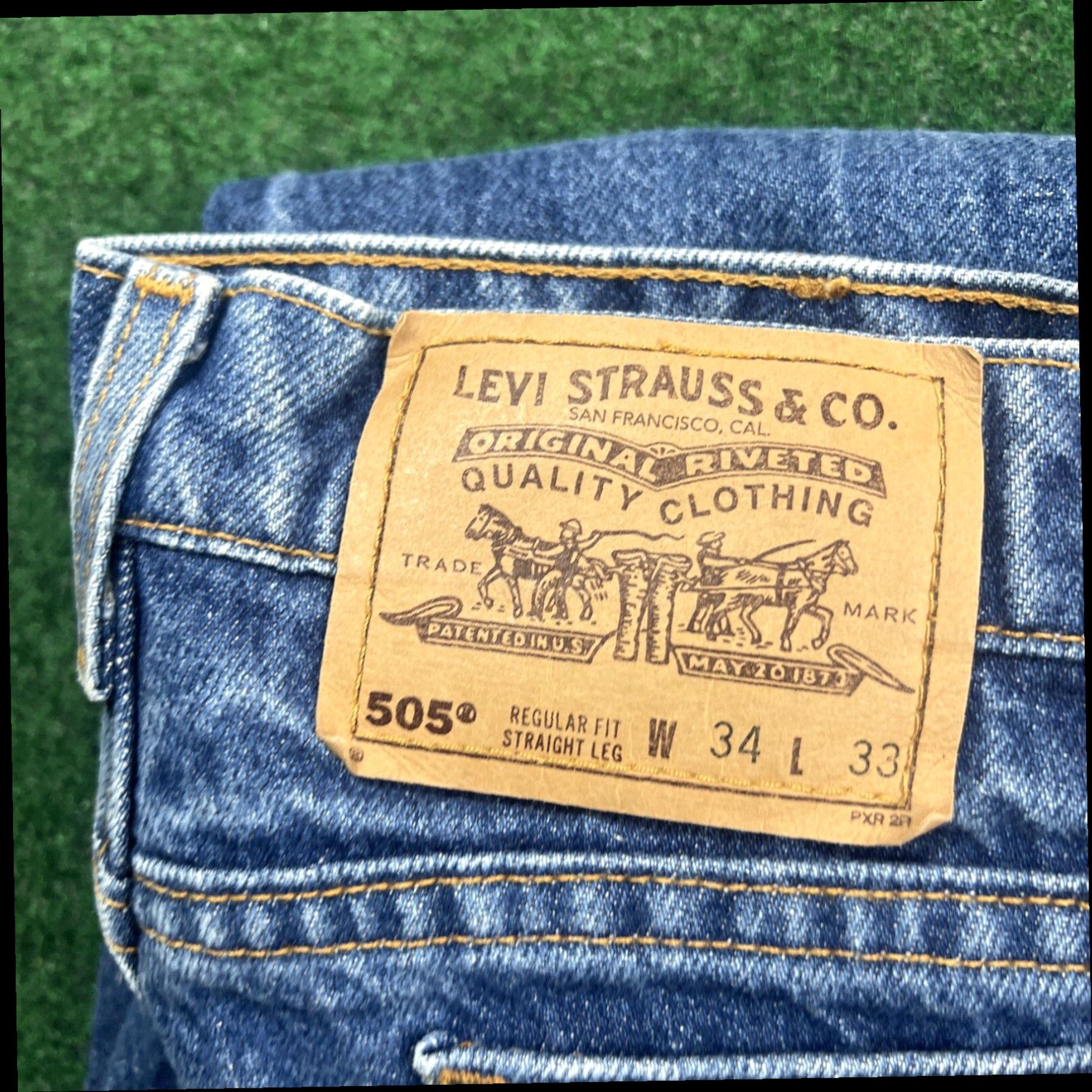 Levi's Vintage 1996 LEVIS 505 Orange-Tab Jeans 33x31 (Tag 34x33) Faded See Photos Size US 33 - 2 Thumbnail