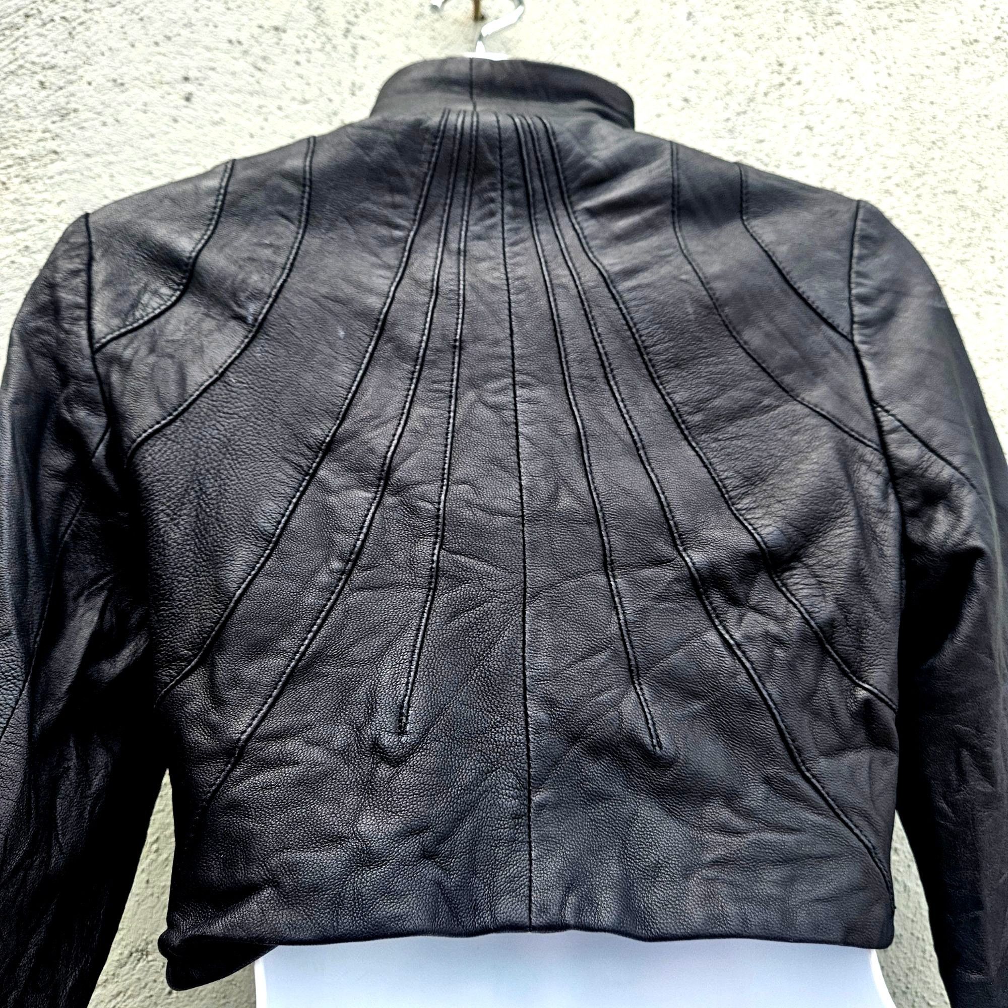 Other Vintage Pegah Anvarian Black Lambskin Leather Cropped Bolero Size S / US 4 / IT 40 - 9 Thumbnail