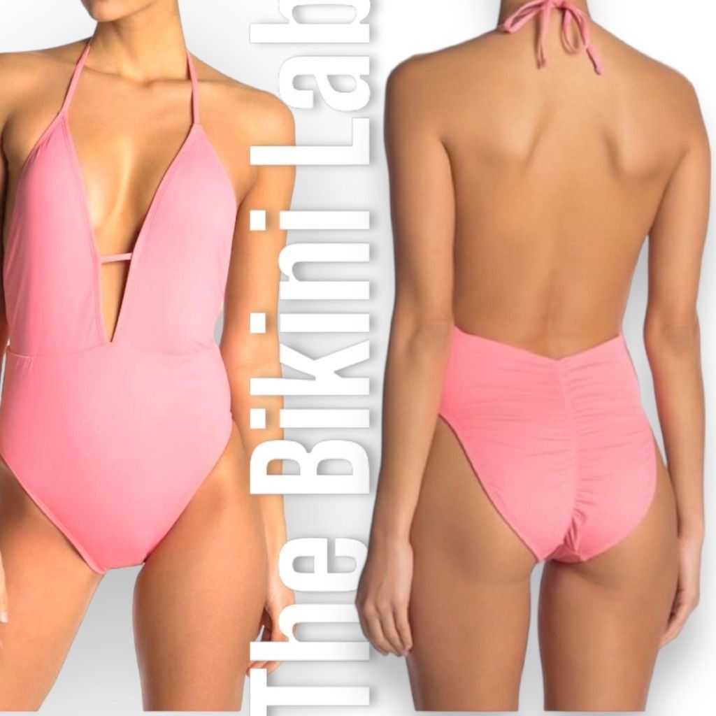 Other The Bikini Lab Rack Solid Plunge Shirred Booty One-Piece Hal Size M / US 6-8 / IT 42-44 - 1 Thumbnail