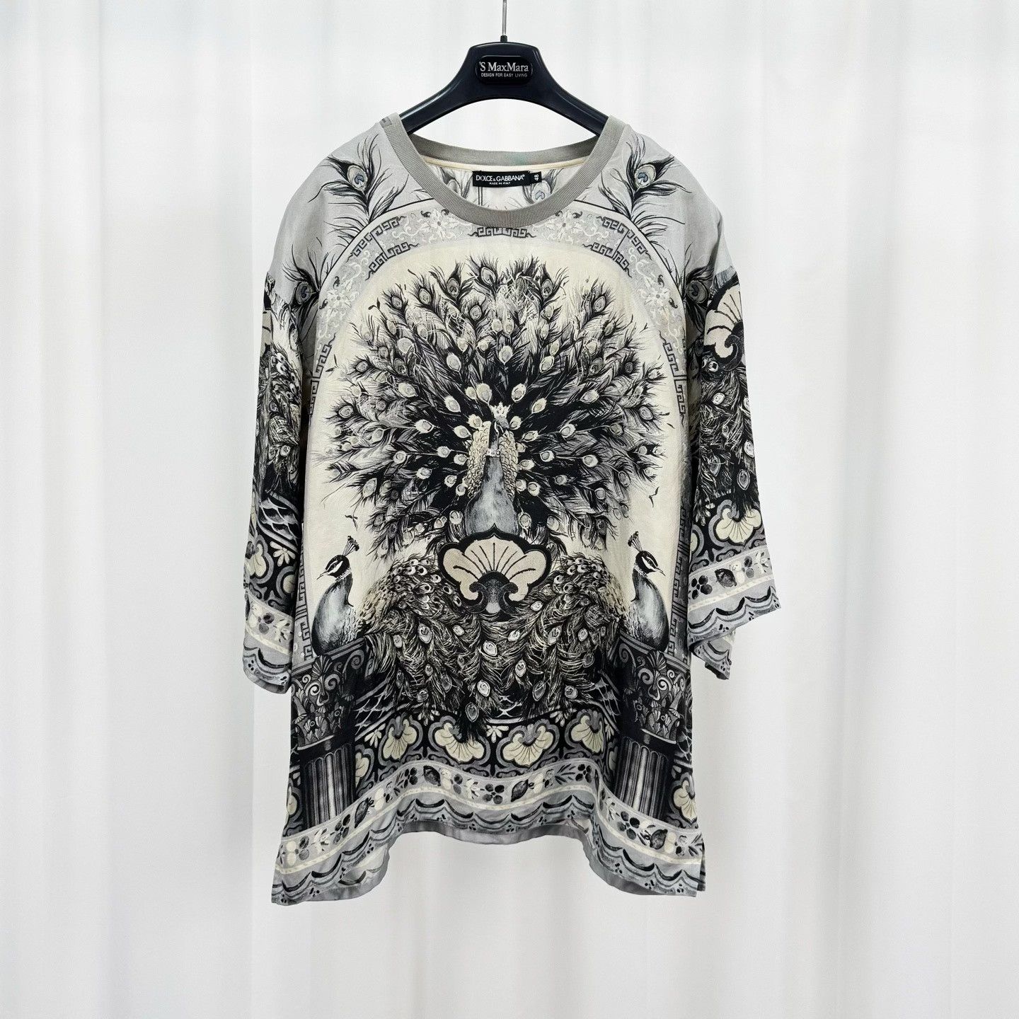 Dolce & Gabbana Dolce&Gabbana Runway Peacock Silk Short-Sleeve Size US M / EU 48-50 / 2 - 1 Thumbnail