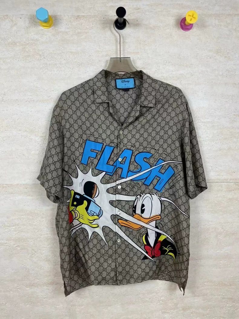 Gucci Gucci Donald Duck old flower full logo silk shirt 2501-Next Size US M / EU 48-50 / 2 - 1 Thumbnail