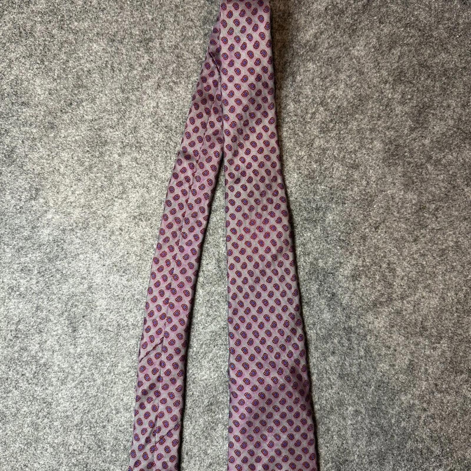 Yves Saint Laurent Vintage Yves Saint Laurent Men’s Silk Tie Purple Pattern8/10 Size ONE SIZE - 4 Thumbnail