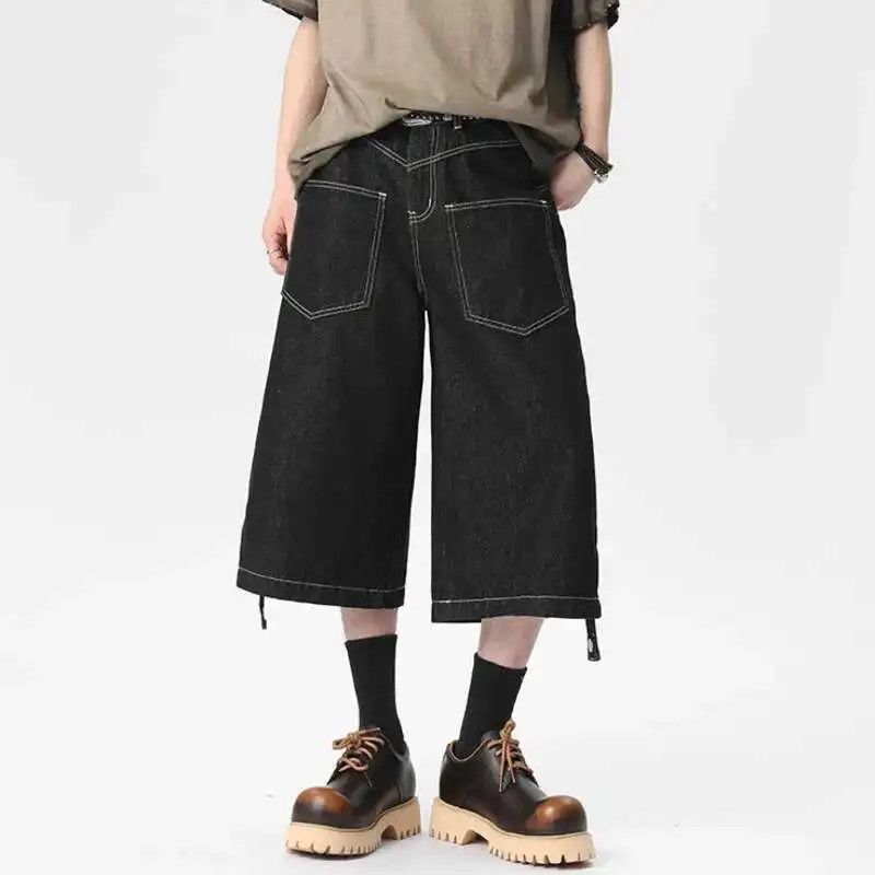 Japanese Brand × Jean Denim Shorts Straight Leg Design Buckle Size US 28 / EU 44 - 3 Thumbnail