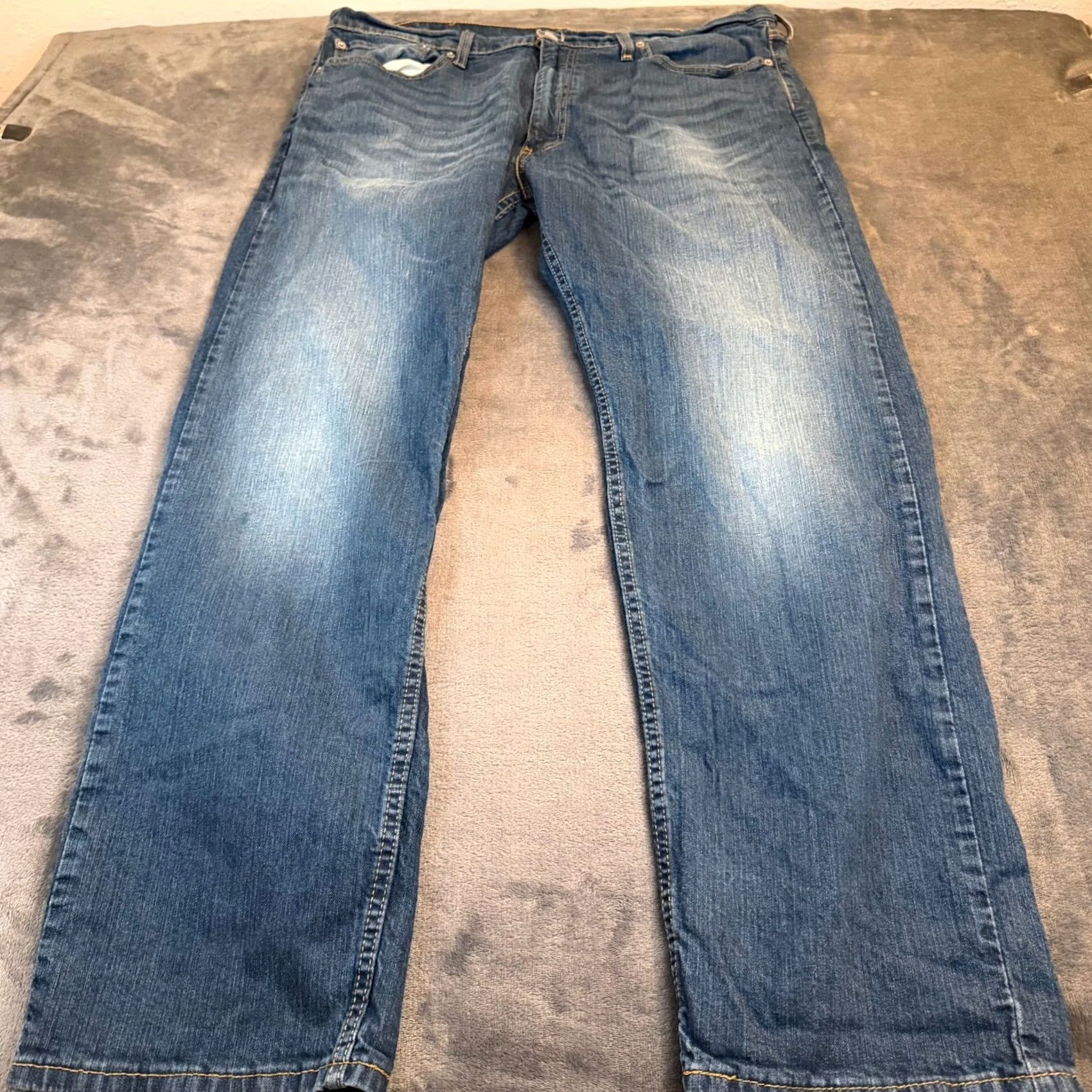 Levi's Levi's 505 Jeans Mens 40x32 Regular Fit Straight Leg Stretch Blue Denim Casual Size US 40 / EU 56 - 2 Thumbnail
