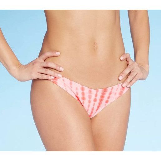 Other Women's Tie-Dye Bikini Bottoms - Coral Glow & White - Large Size ONE SIZE - 1 Thumbnail