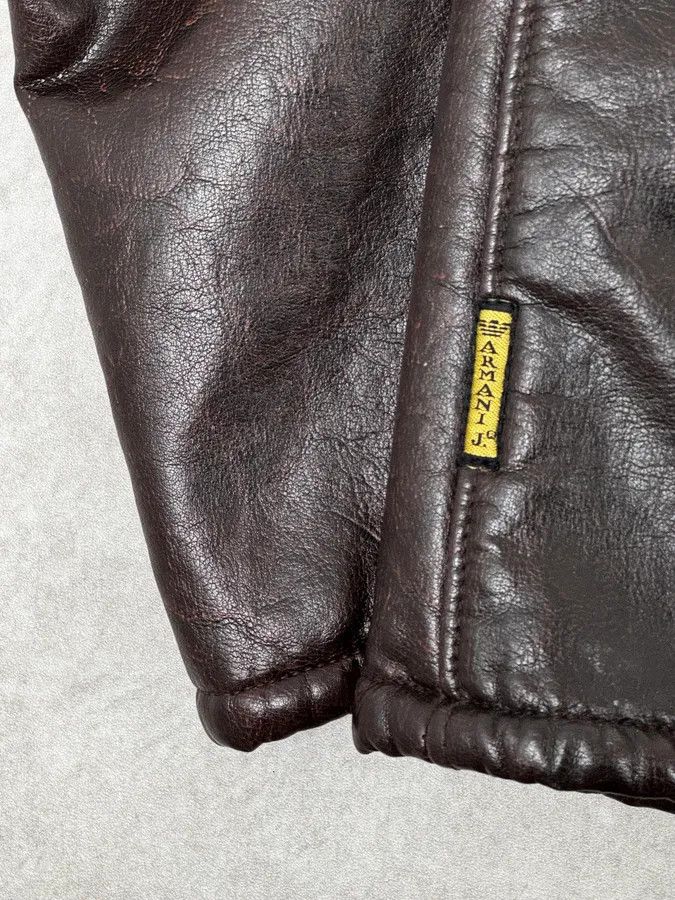 Armani Armani Brown Shearling Collar Faux Leather Buttoned Jacket Size US L / EU 52-54 / 3 - 10 Thumbnail
