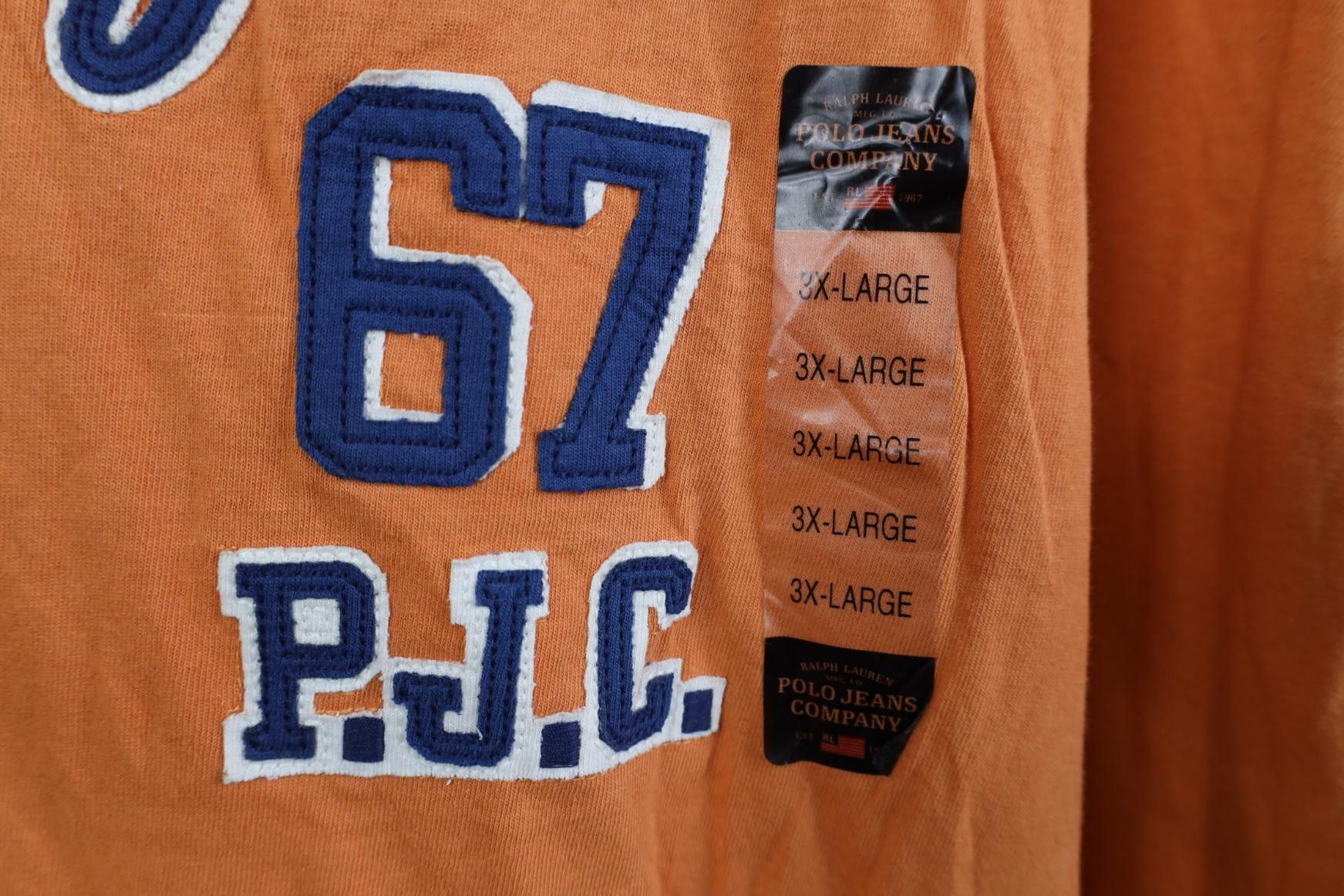 Polo Ralph Lauren Deadstock Vintage Y2K 2004 Ralph Lauren Spell Out T-Shirt Size US XXL / EU 58 / 5 - 7 Thumbnail