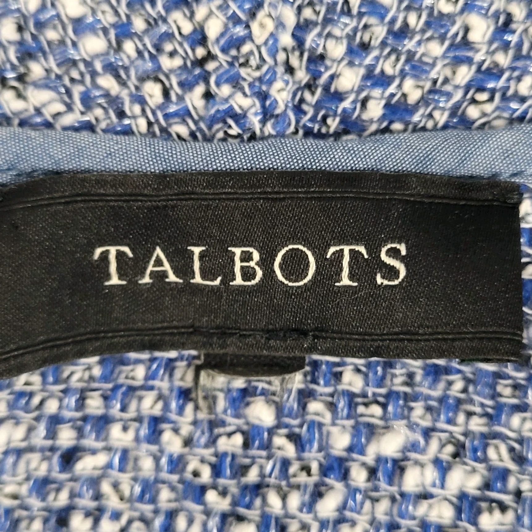 Talbots VINTAGE Talbots Blue Textured Open Long Sleeve Pockets Jacket Small S Size S / US 4 / IT 40 - 3 Thumbnail