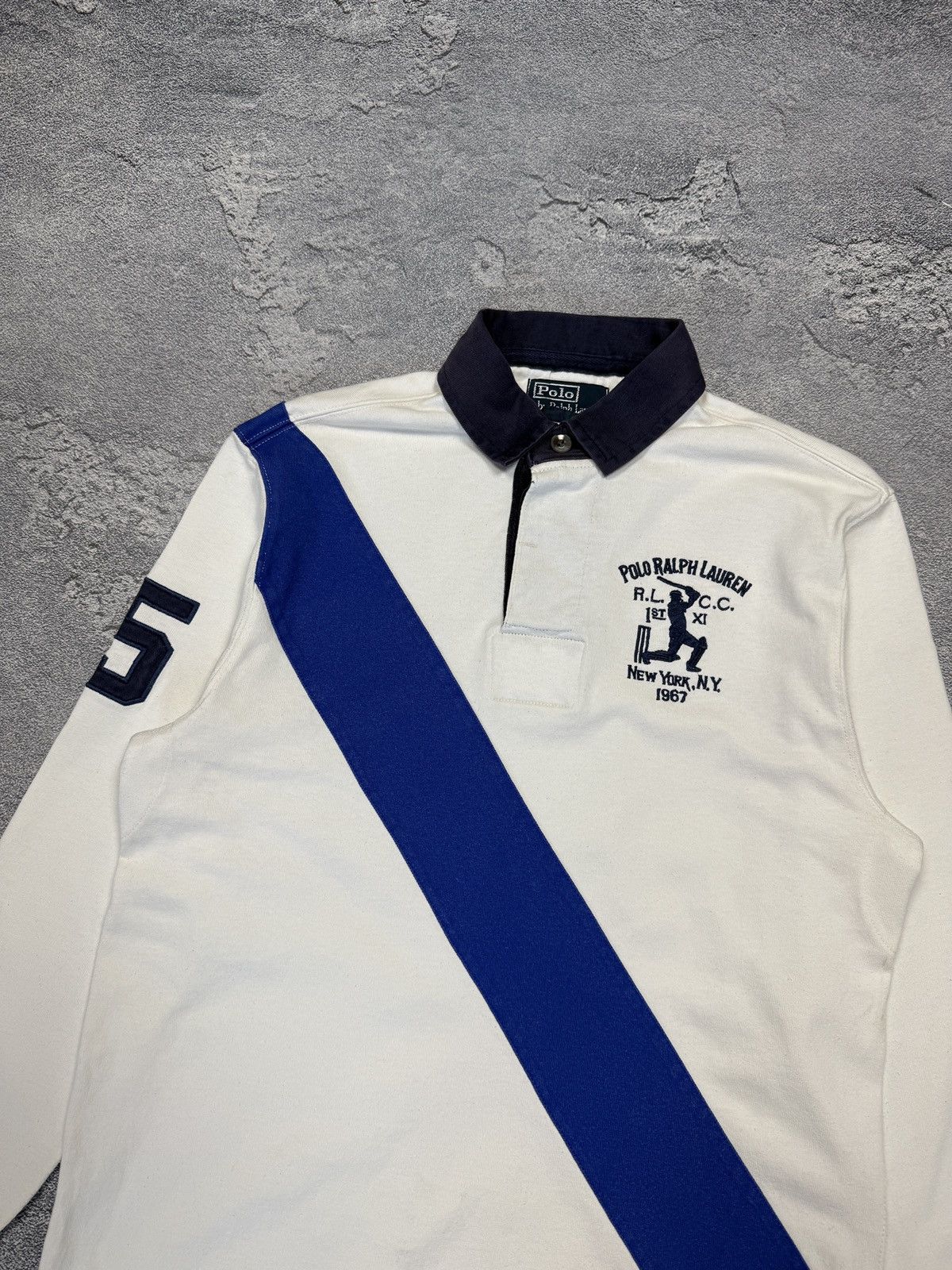Polo Ralph Lauren Polo Ralph Lauren Rugby Rare White Blue Shirts Size US S / EU 44-46 / 1 - 2 Thumbnail