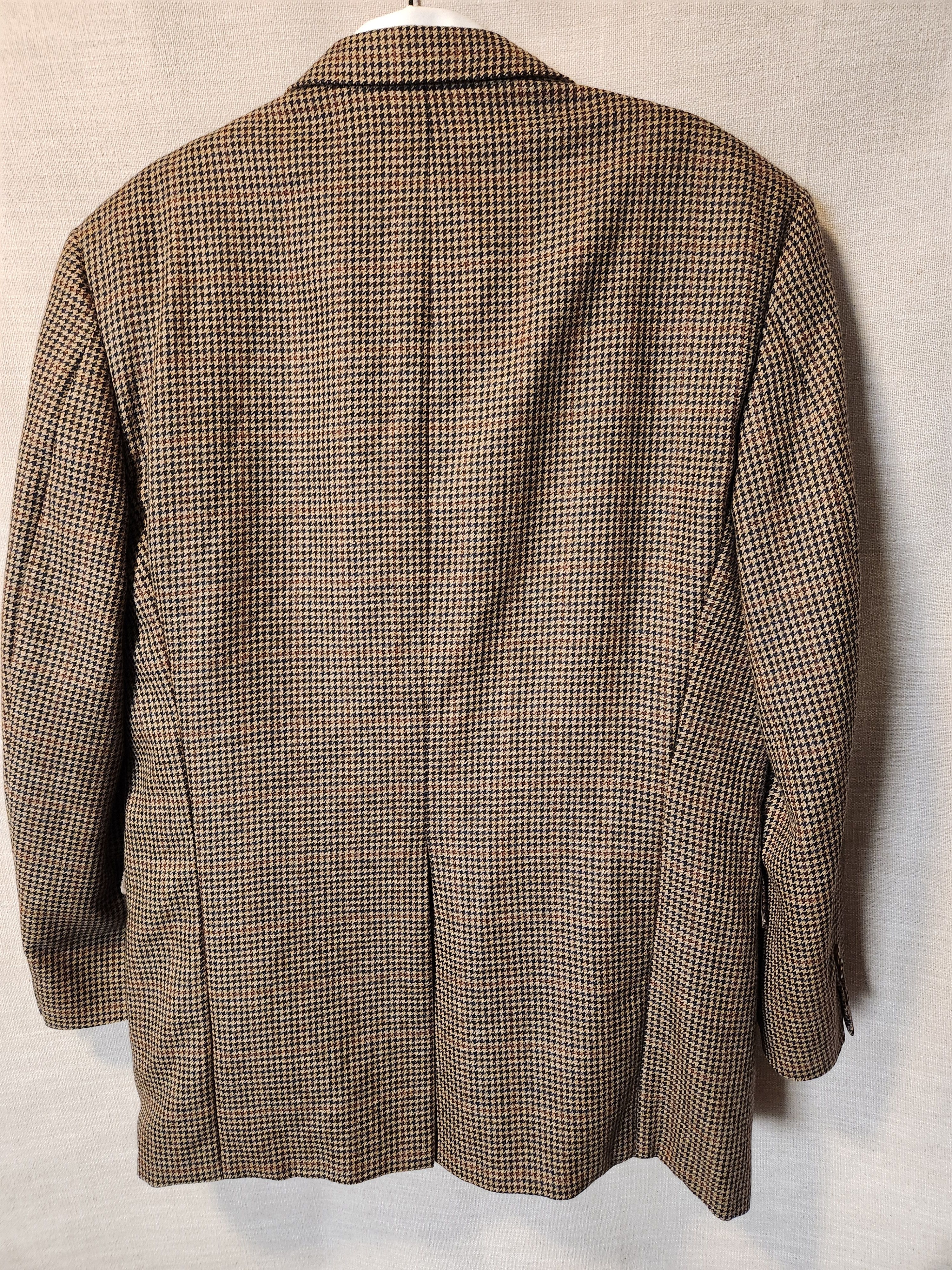 Burberry Vintage 90's Men's 100% Wool Houndstooth Blazer Size 46L - 2 Thumbnail