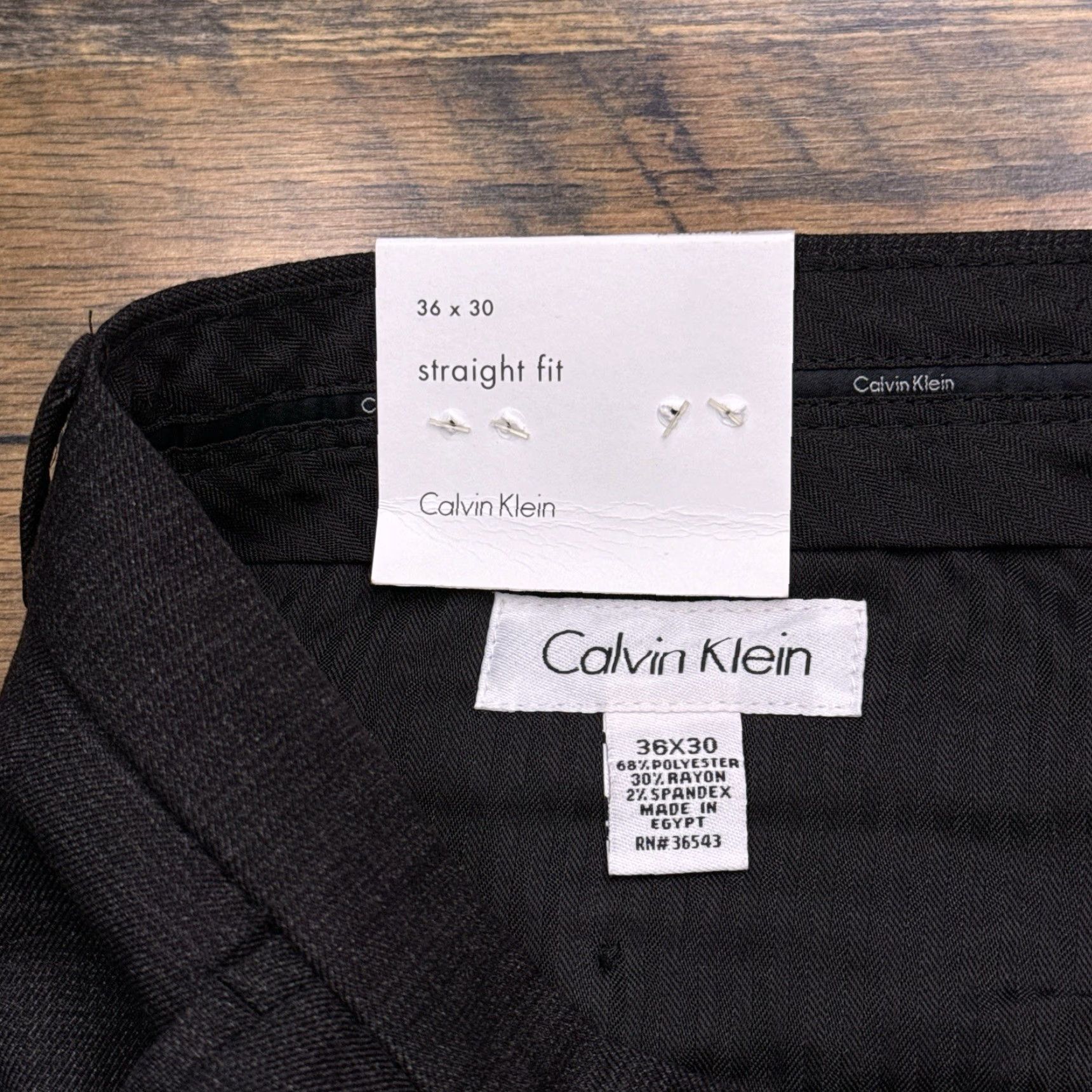 Calvin Klein Calvin Klein Dress Pants Mens 36x30 Gray Straight Fit Flat Front Zip Mid Rise New Size US 36 / EU 52 - 4 Thumbnail