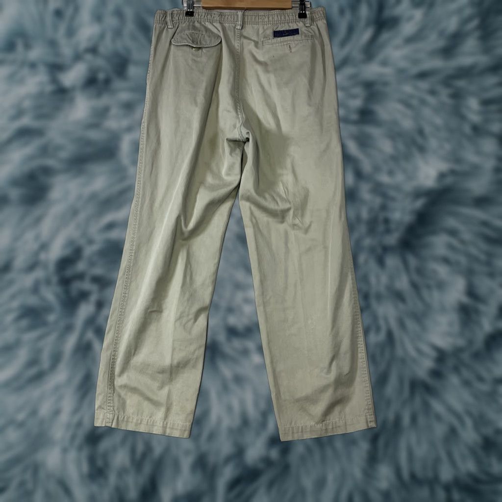 Vintage VINTAGE Kahala Pants - Khaki 100% Cotton Pleated Front Stretch Waist Men 34 Elastic Pockets Straight Inseam 32 Beige Size US 34 / EU 50 - 1 Thumbnail