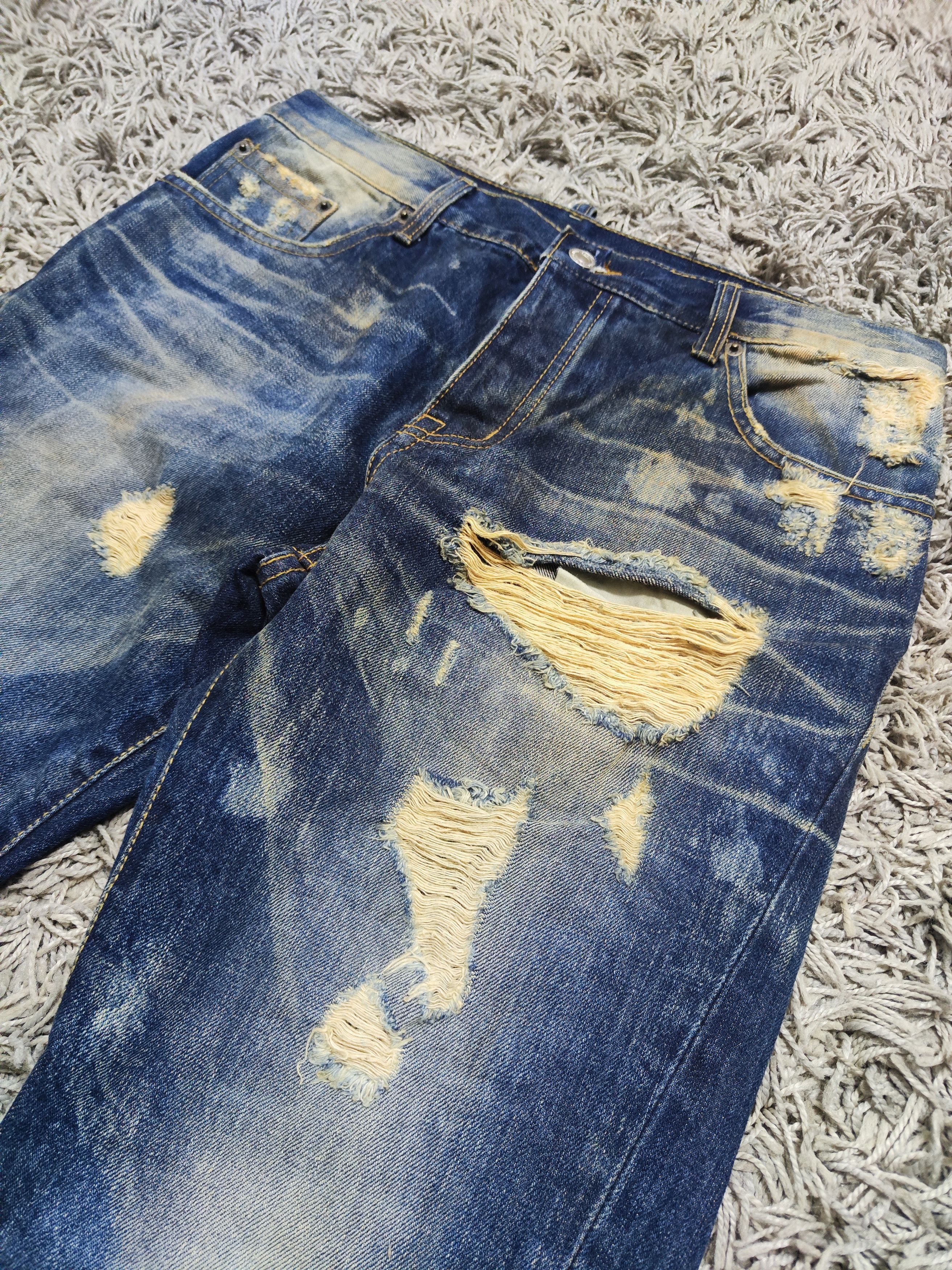Hysteric Glamour × Japanese Brand × Vintage Twist Leg REGULAR STRAIGHT Ripped Paul Denim Size US 32 / EU 48 - 4 Thumbnail