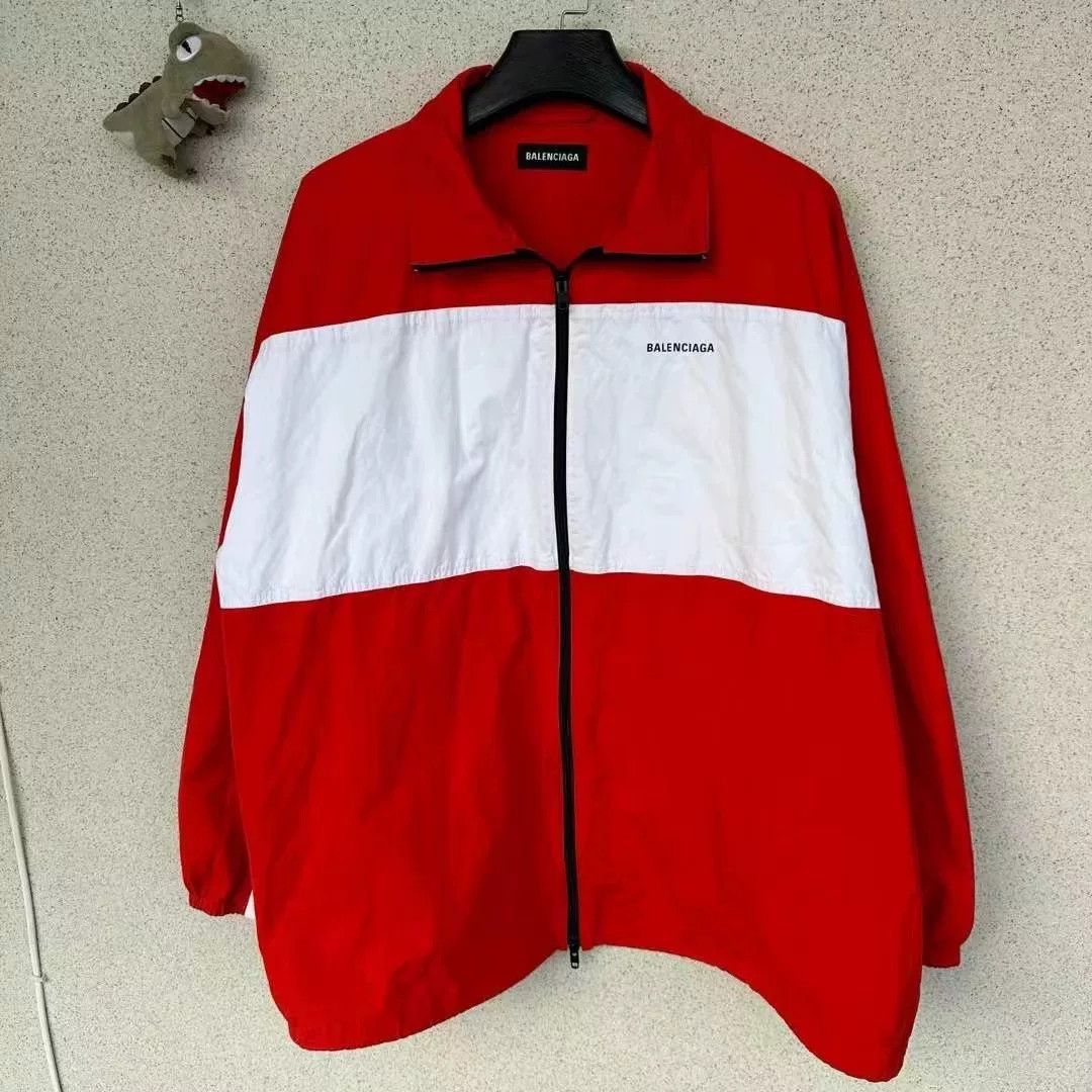 Balenciaga Balenciaga White Red Panel Logo Jacket Size US L / EU 52-54 / 3 - 1 Thumbnail