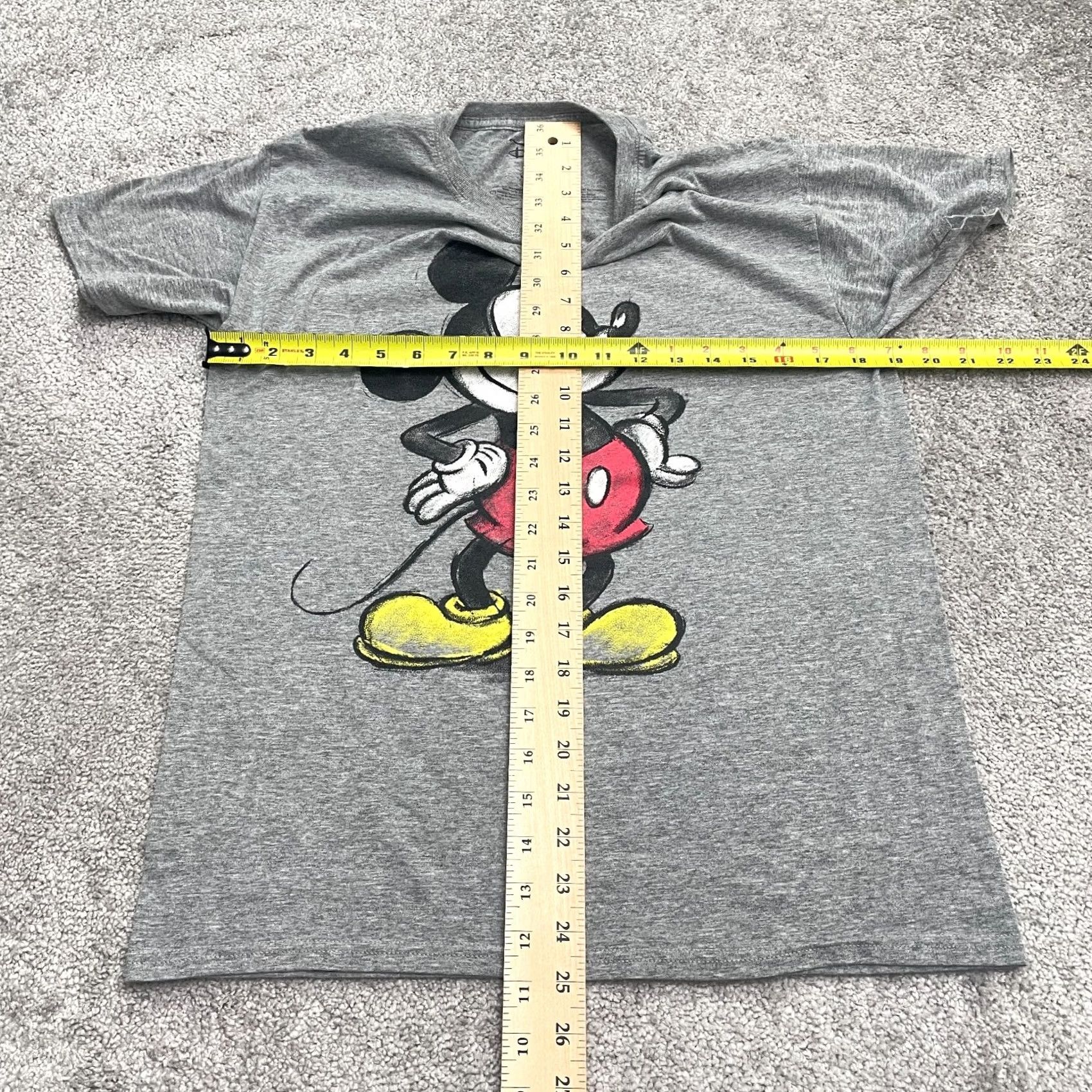 Disney Disney Mickey Mouse Womens Graphic Tee Medium Gray Short Sleeve Crewneck Cotton Size 32" / US 10 / IT 46 - 6 Thumbnail