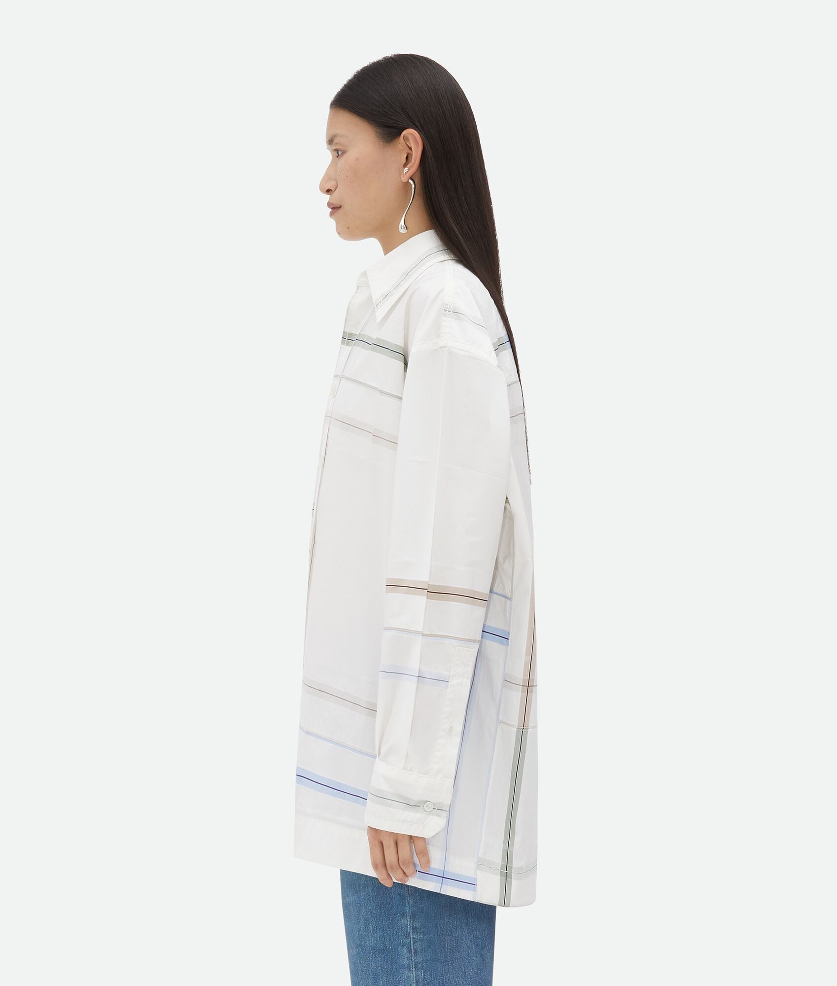 Bottega Veneta o1y0725 Checked Shirt in White Size S / US 4 / IT 40 - 3 Thumbnail