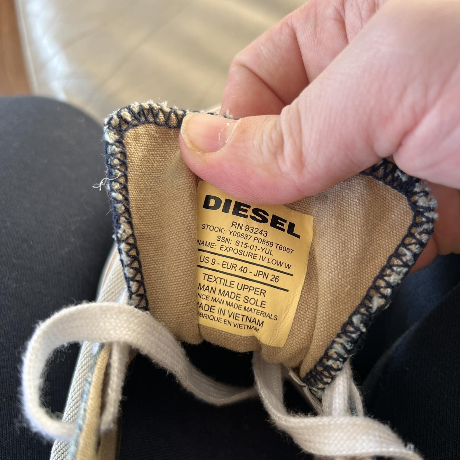Diesel × Jean DIESEL denim jeans sneakers shoes keds distressed Sz 40 Size US 7 / EU 40 - 5 Thumbnail