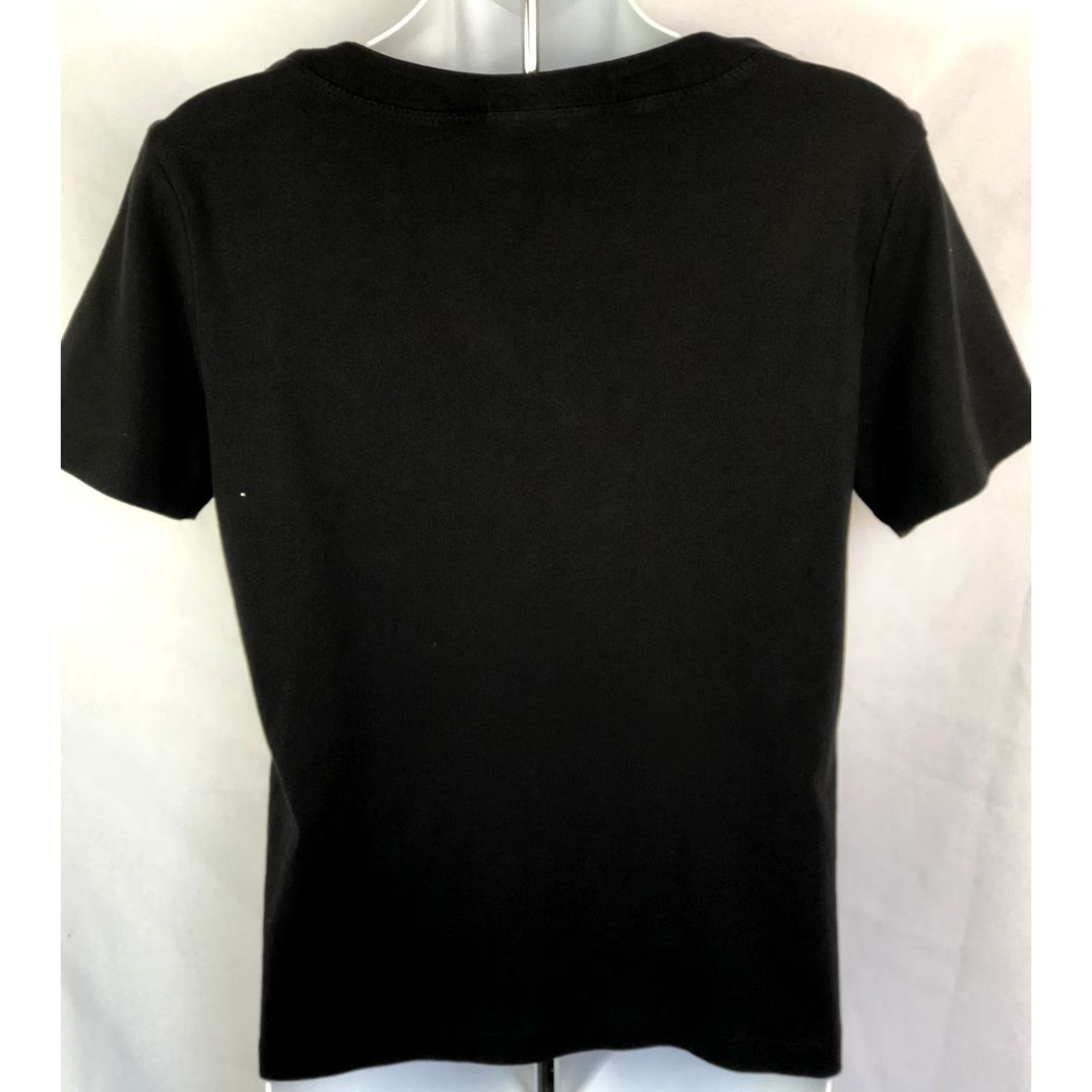 Vintage Karen Scott Black Beaded V-Neck Short Sleeve T-Shirt S Casual Womens Size S / US 4 / IT 40 - 3 Thumbnail