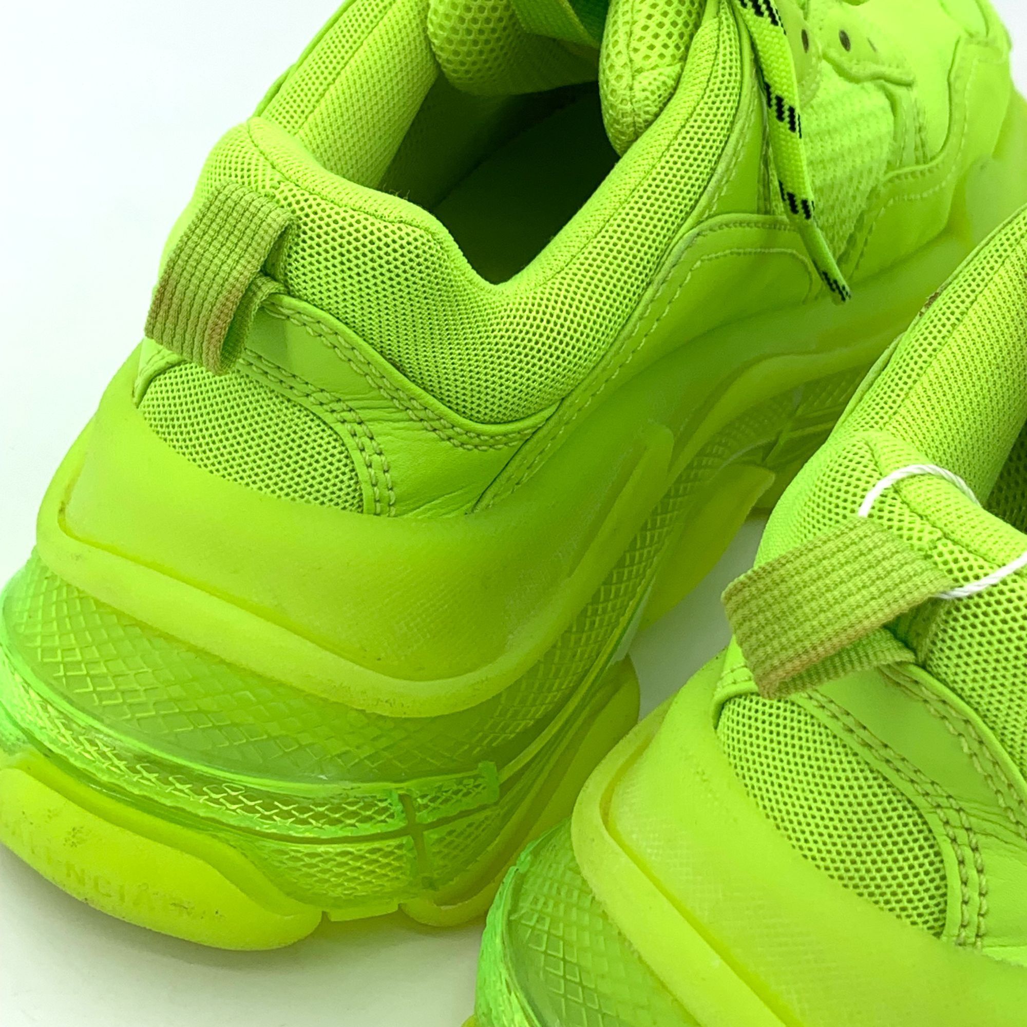 Balenciaga Balenciaga Fluorescent Yellow Triple S Sneakers Size 37 Mesh Size US 7 / IT 37 - 6 Thumbnail