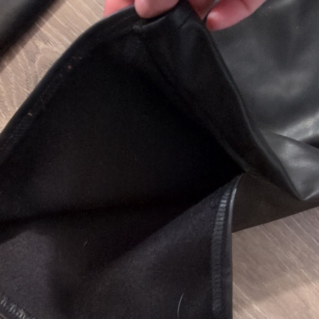 Missguided Missguided Faux Leather Split Hem Black Trousers Size 10 Size 32" / US 10 / IT 46 - 4 Thumbnail