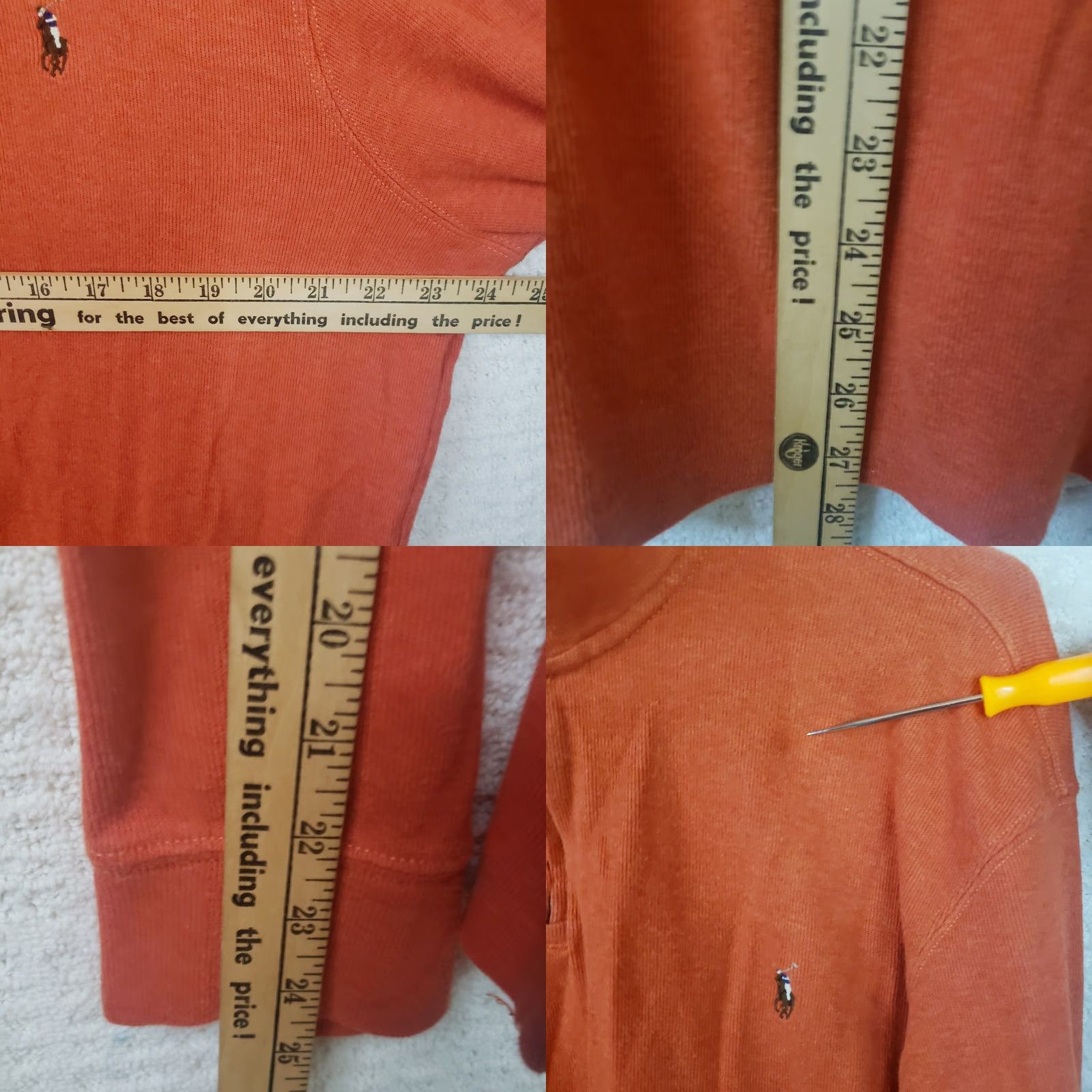 Polo Ralph Lauren Polo Ralph Lauren Pullover Shirt Mens L Orange Cotton 1/4 Zip Mock Neck Rib Knit Cuffs Logo Sweatshirt Jacket Size US L / EU 52-54 / 3 - 9 Thumbnail