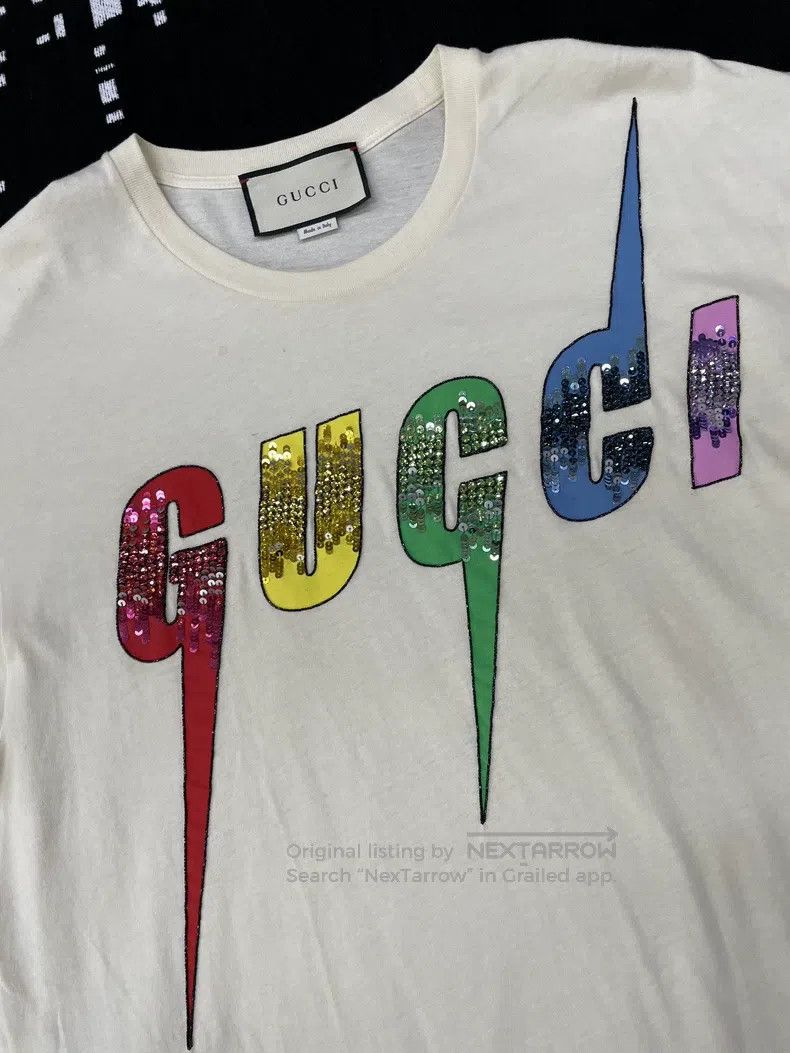 Gucci Gucci Short-sleeved T-shirt with colourful letters and seq Size US S / EU 44-46 / 1 - 2 Thumbnail