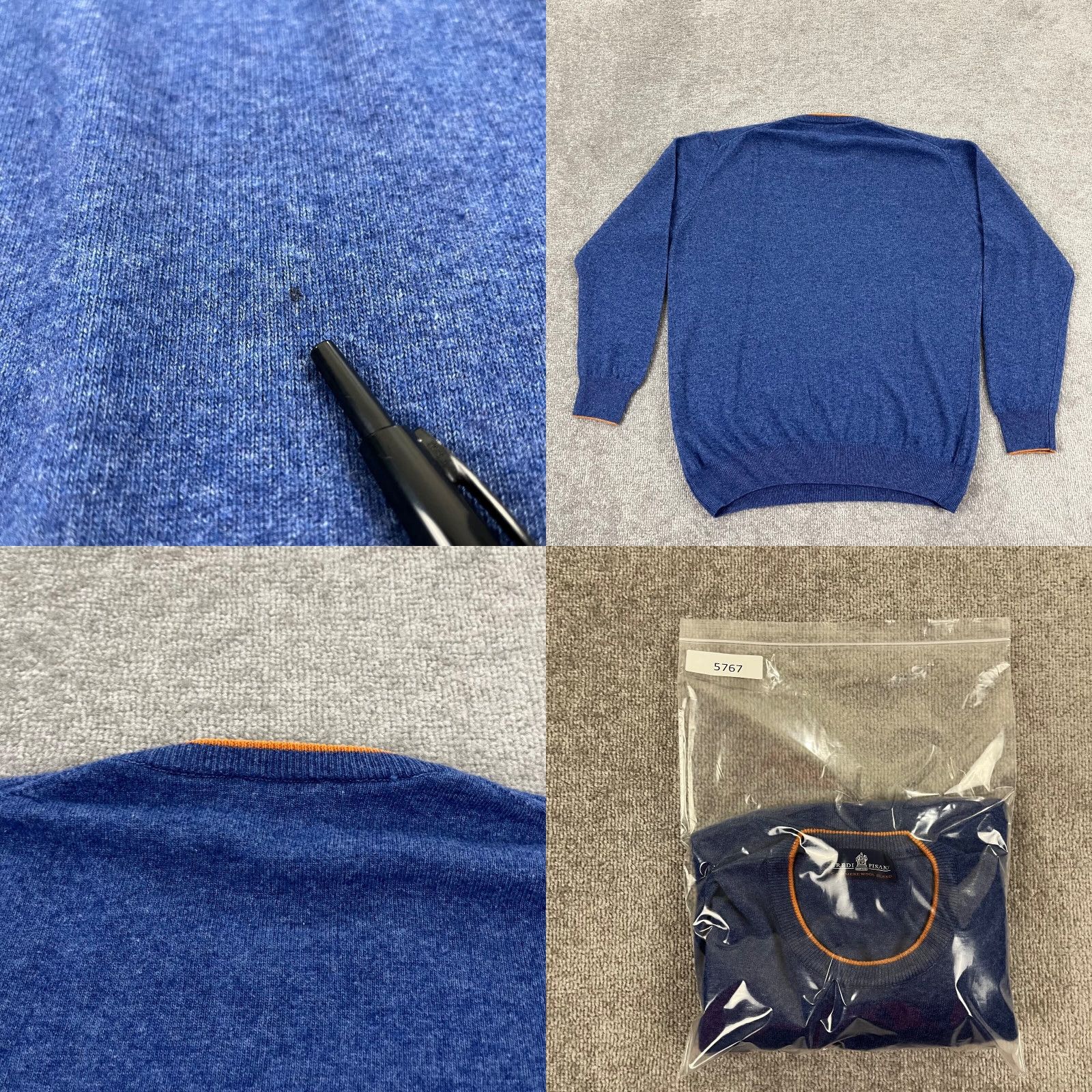 Vintage EREDI PISANO Sweater Mens L/XL Blue Cashmere Wool Blend Pullover Crewneck Italy Size US L / EU 52-54 / 3 - 8 Thumbnail