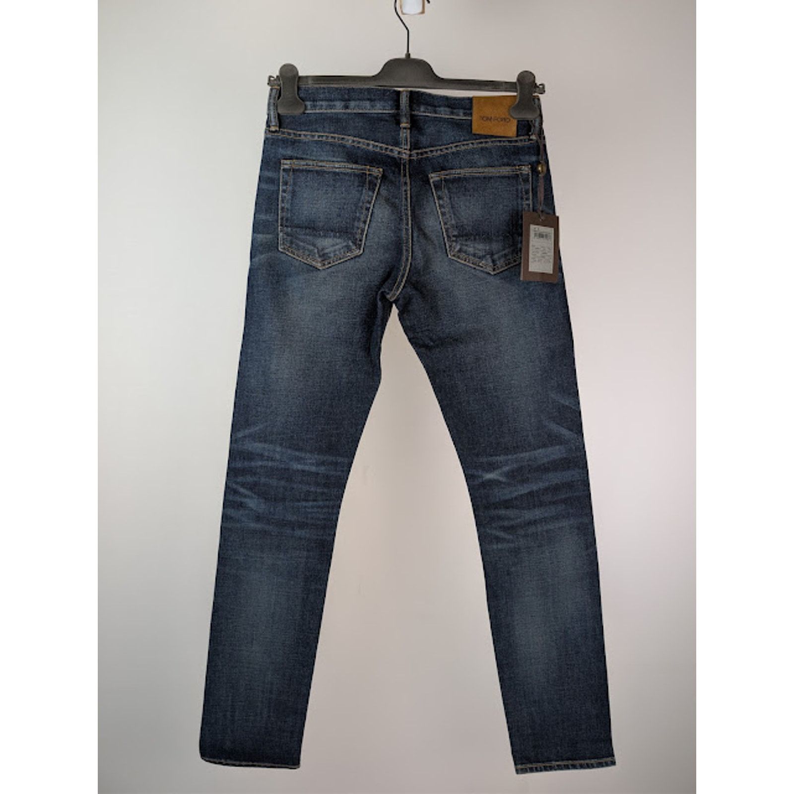 Tom Ford o1rshd1 Japanese Selvedge Slim-Fit Denim Jeans in Navy Blue Size US 32 / EU 48 - 12 Thumbnail