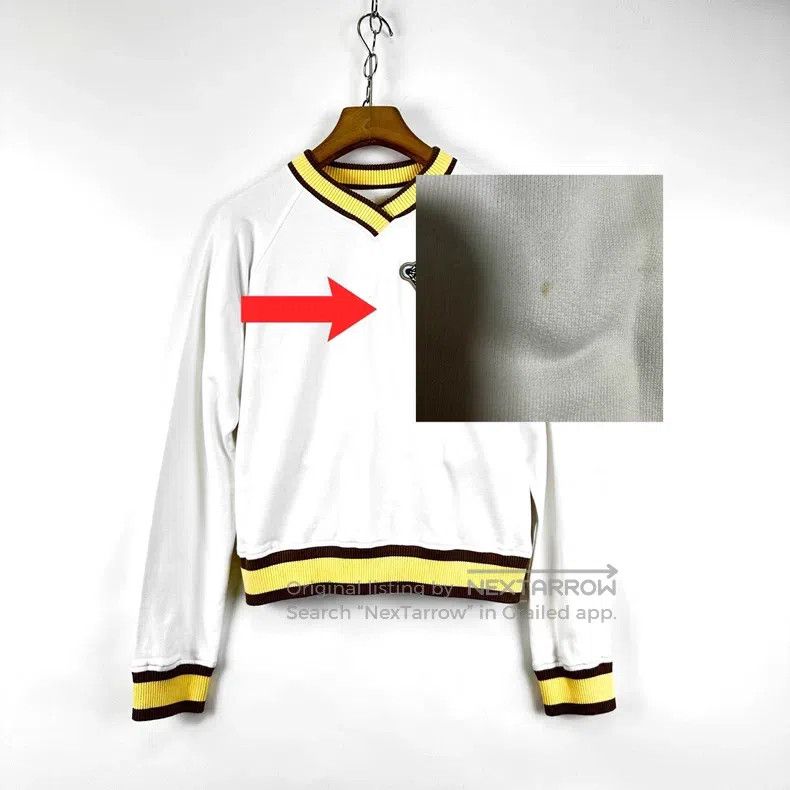 Hermes Hermes White women's V-neck chest embroidered logo letter Size XS / US 0-2 / IT 36-38 - 7 Thumbnail