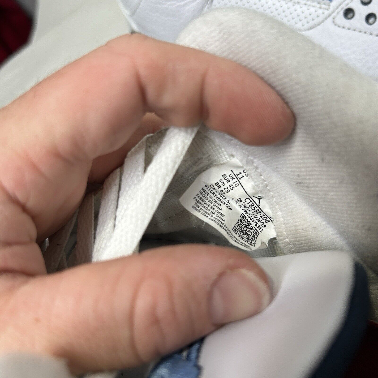 Jordan Brand Nike Air Jordan 3 Retro “UNC” 2024 Size US 11 / EU 44 - 9 Thumbnail