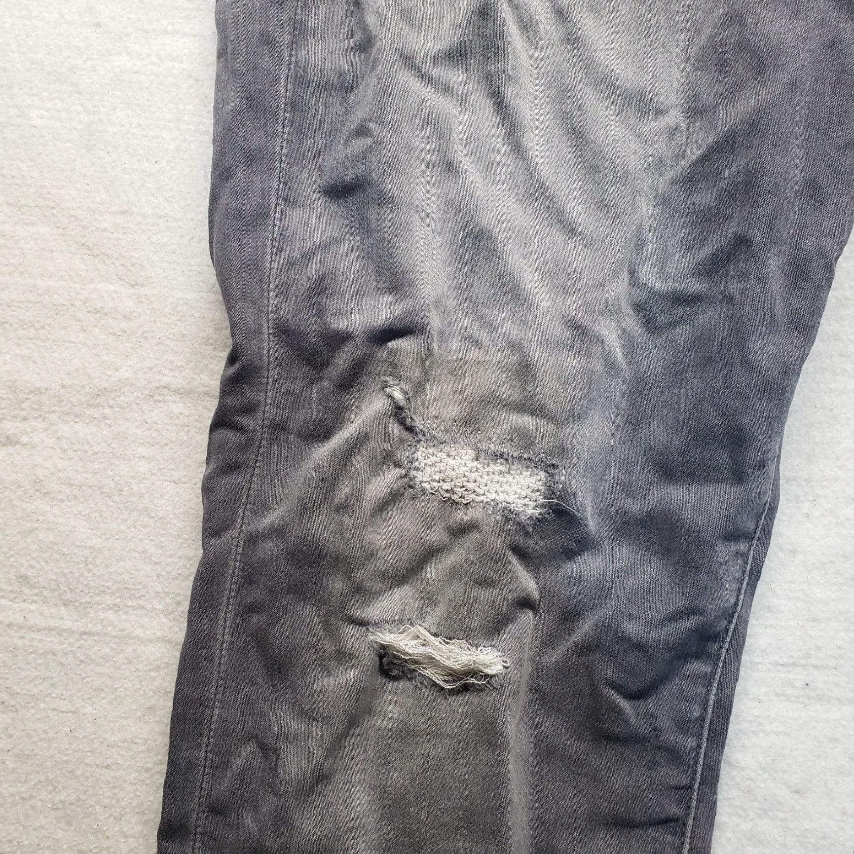 H&M H&M Jeans Men Slim Skinny Pants 29x32 Gray Denim 5-Pocket Distressed Stretch N/A N/A Size US 29 - 3 Thumbnail