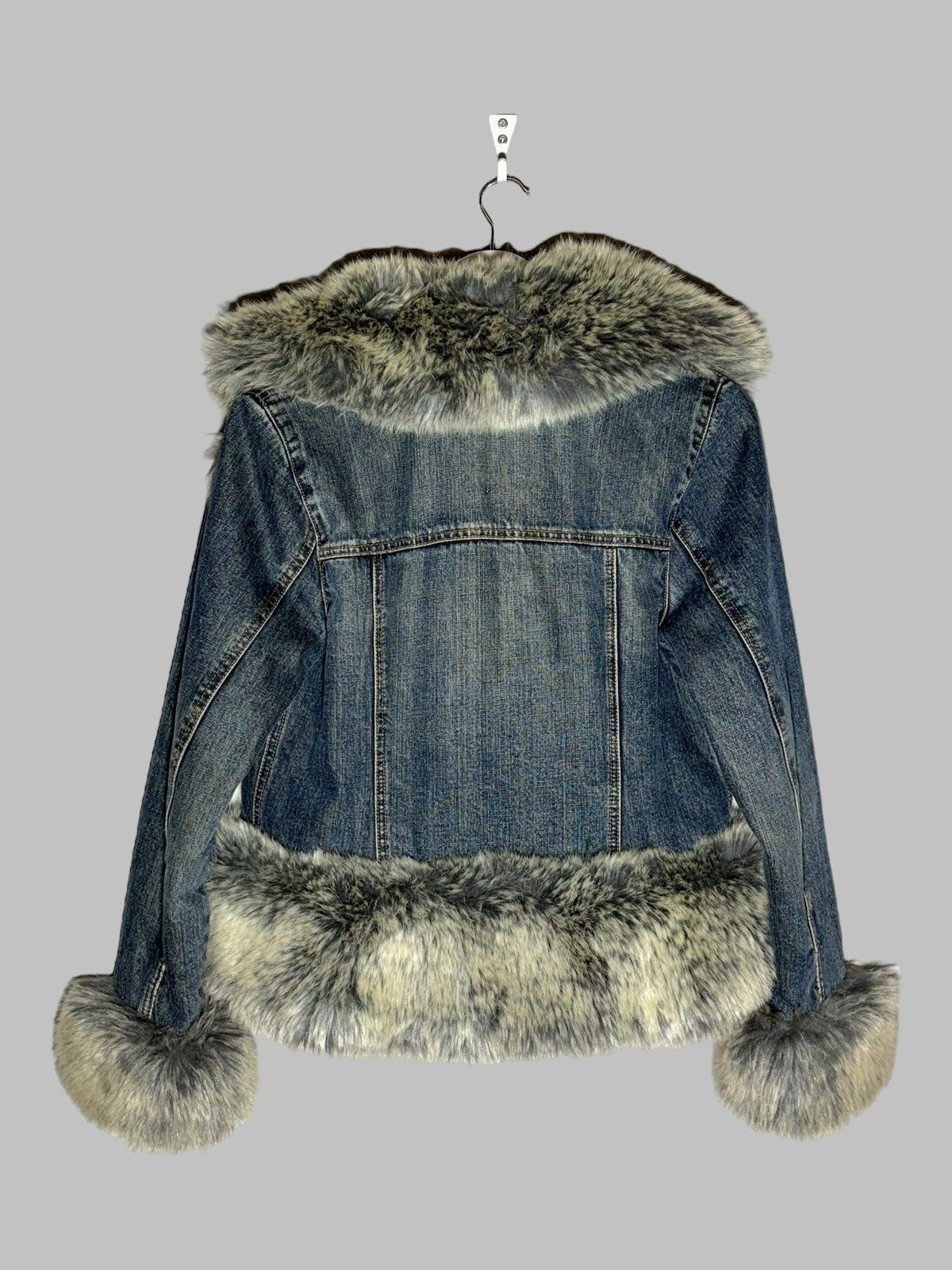 Gap 🔥 Y2K FAUX FUR GAP DENIM JACKET VINTAGE COAT Size S / US 4 / IT 40 - 11 Thumbnail