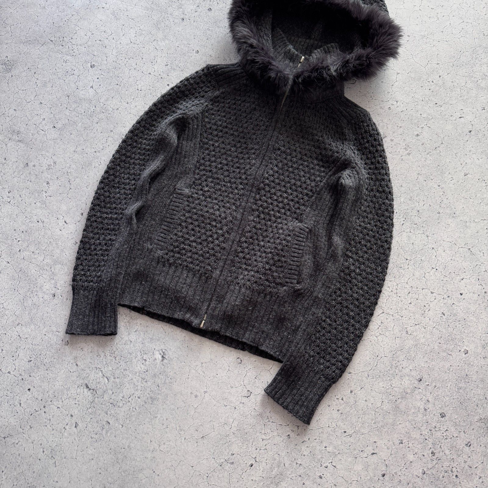 Japanese Brand Coup De Chance Knit Zip Hoodie Fur Hysteric Glamour Style Size S / US 4 / IT 40 - 3 Thumbnail