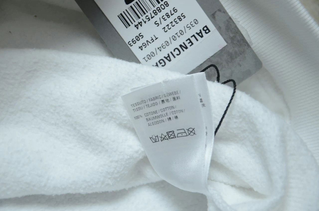 Balenciaga Balenciaga Script Logo White Unisex Hoodie Size S / US 4 / IT 40 - 8 Thumbnail