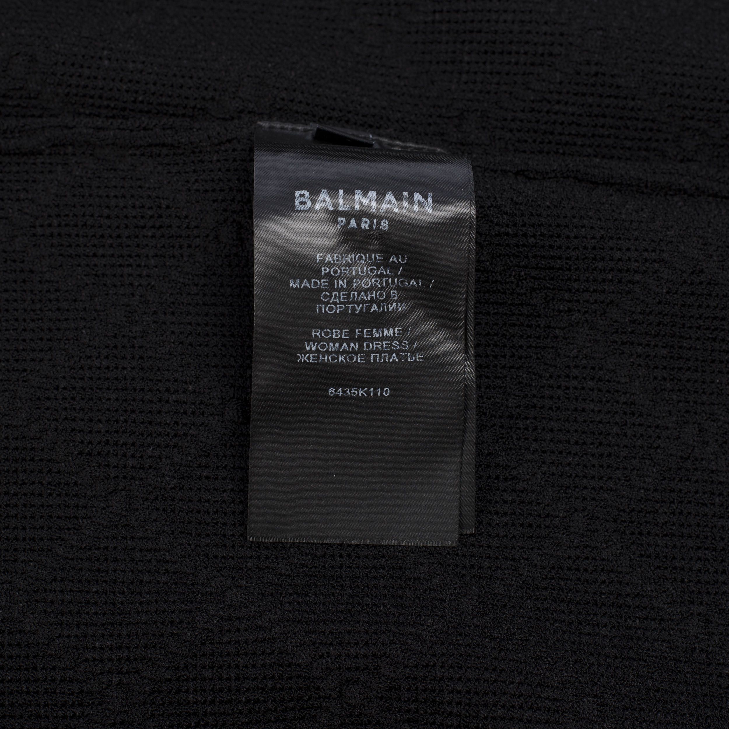 Balmain Short Black Knit Dress With Gold-tone Zip Fastening Size M / US 6-8 / IT 42-44 - 13 Thumbnail