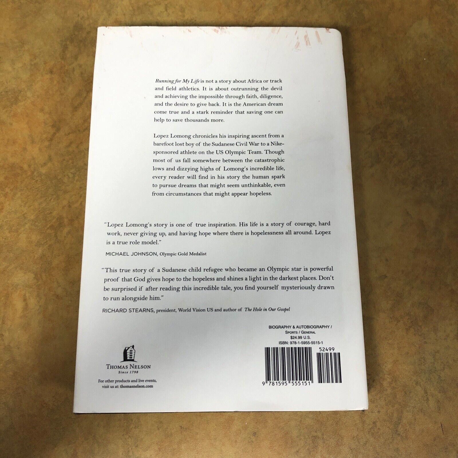 Designer Running for My Life, SIGNED Lopez Lomong, HC VG Size ONE SIZE - 4 Thumbnail