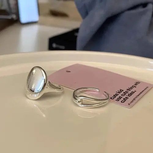 Jewelry Simple Glossy Round Cuff Finger Rings Size ONE SIZE - 3 Thumbnail