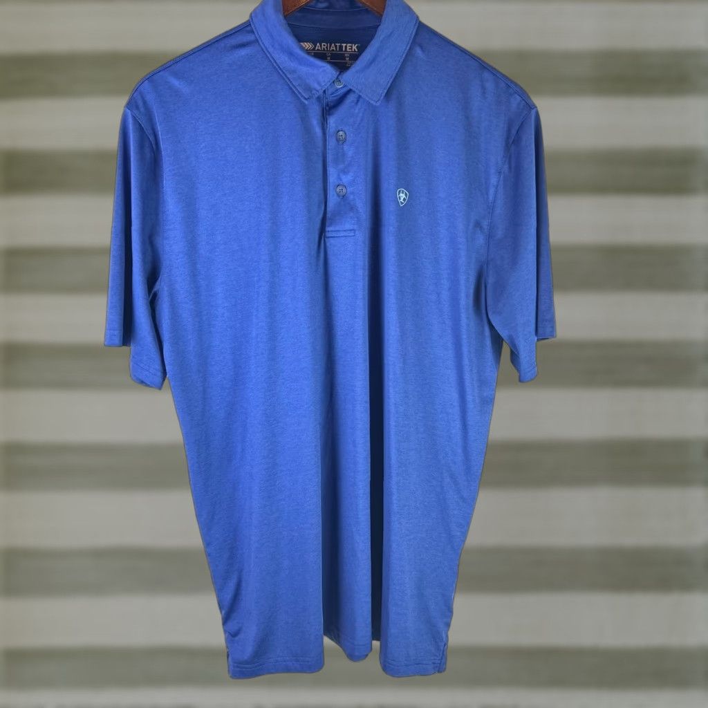 Ariat AriatTEK Charger 2.0 Polo Shirt Mens M Blue Short Sleeve Shirt Performance Polo 10039414 Size US M / EU 48-50 / 2 - 1 Thumbnail
