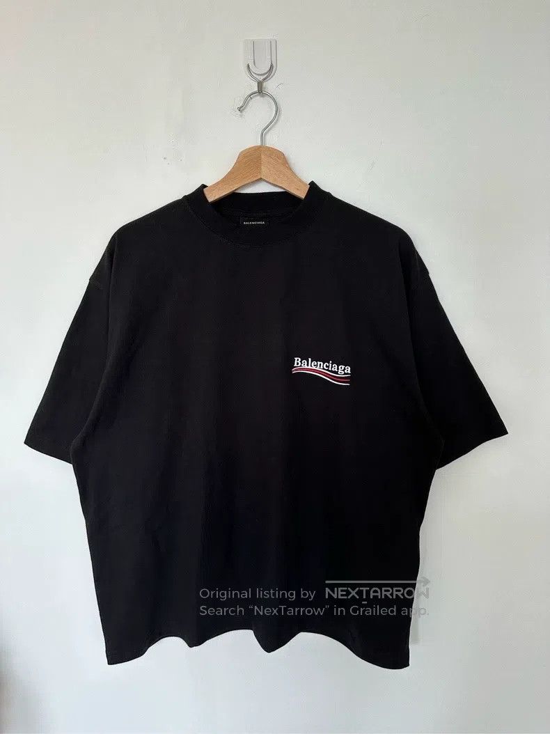 Balenciaga Balenciaga Black embroidery letter short-sleeve Size US S / EU 44-46 / 1 - 1 Thumbnail