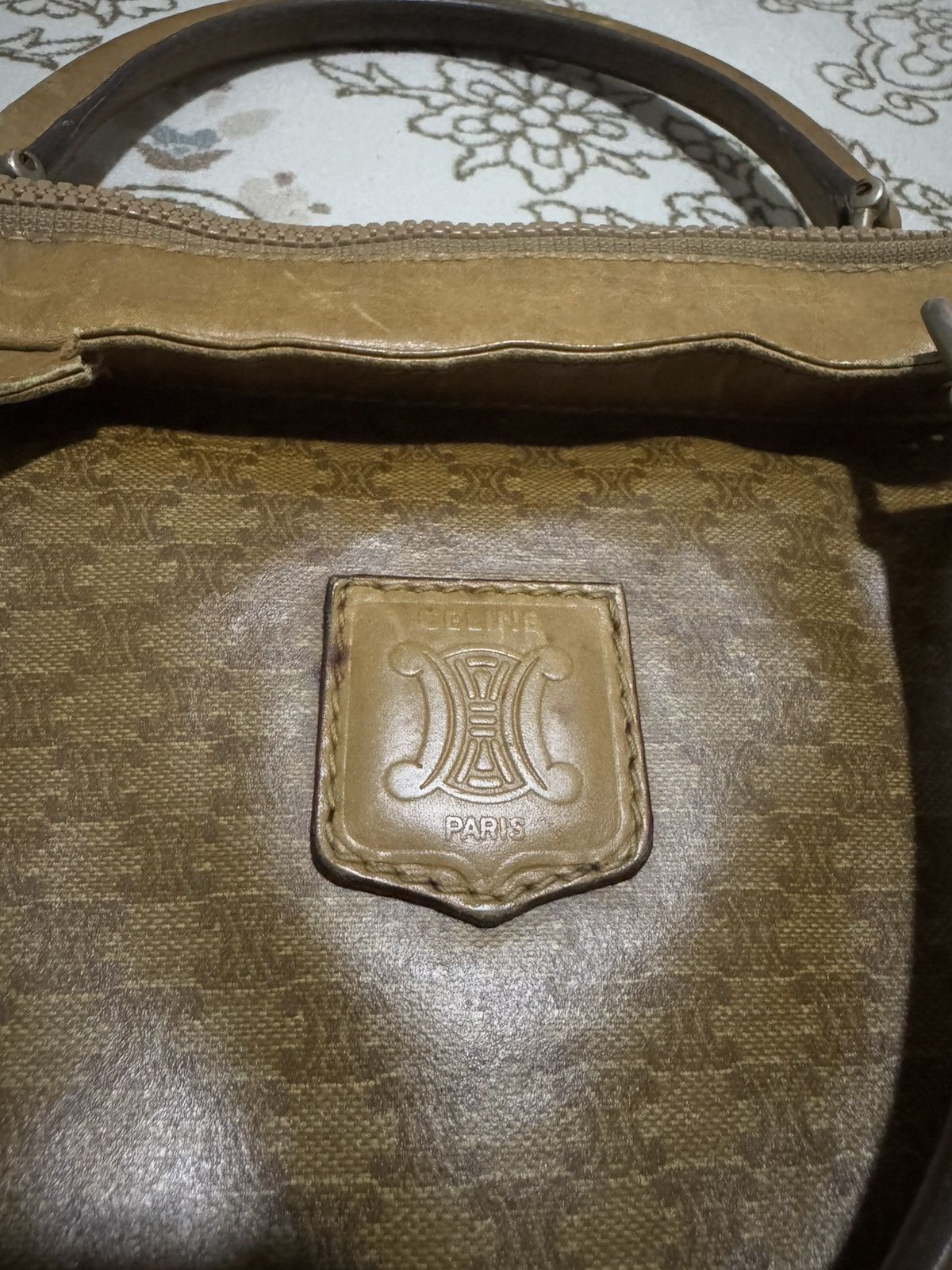 Celine × Vintage Vtg Leather Boston Bag Old Celine Macadam Monogram Size ONE SIZE - 4 Thumbnail