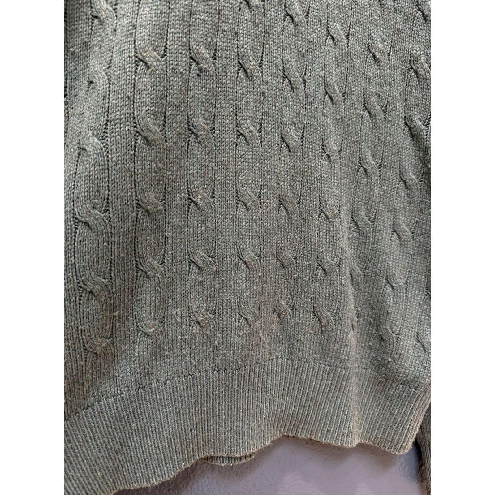 Ralph Lauren VINTAGE? Polo Ralph Lauren Tussan Silk Cable Knit Men’s Quarter Zip Sweatshirt XL Green Pullover Men’s Silk Cable-Knit Mid-20th Century Size US XL / EU 56 / 4 - 4 Thumbnail