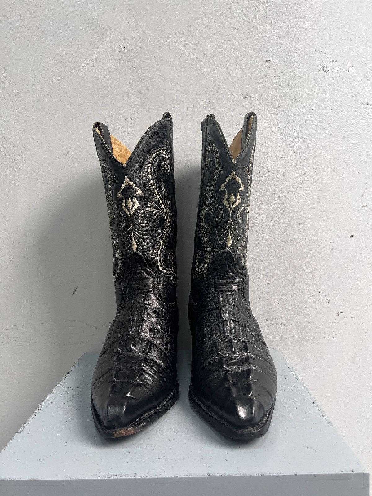 Western Rise D’Emanuel Black Western Boots 90s Exotic aligator leather Size US 8 / EU 41 - 3 Thumbnail