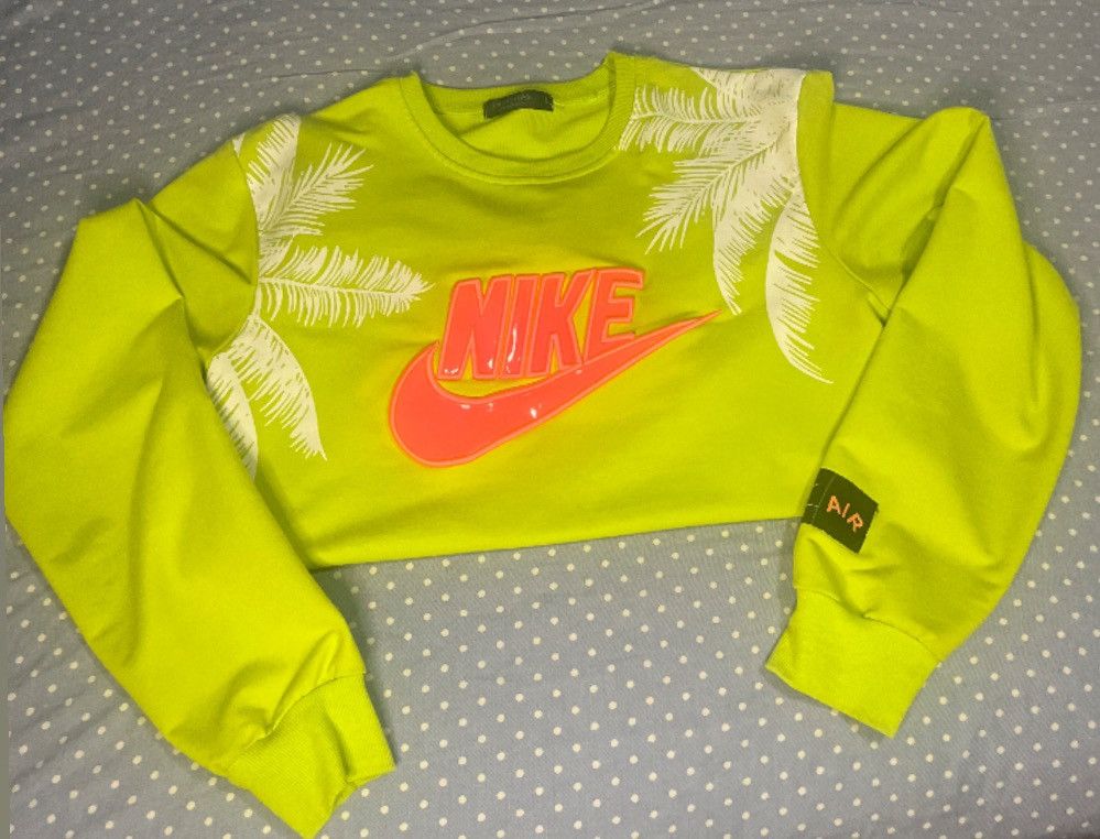 Nike Neon green Nike crewneck sweatshirt with palm tree design Size US M / EU 48-50 / 2 - 4 Thumbnail