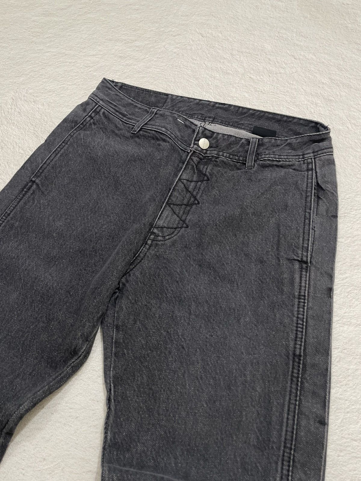 Japanese Brand 2000s Munam Bit Buttom Washed Black Jeans Size US 30 / EU 46 - 3 Thumbnail