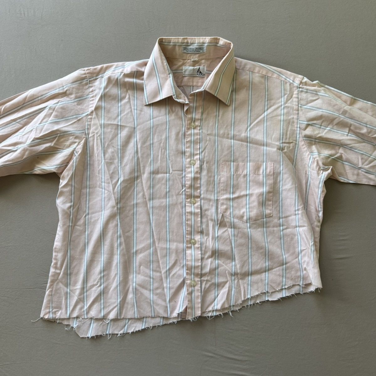 Other Vintage Ketch Cropped Striped Button Up Shirt Size XL / US 12-14 / IT 48-50 - 4 Thumbnail